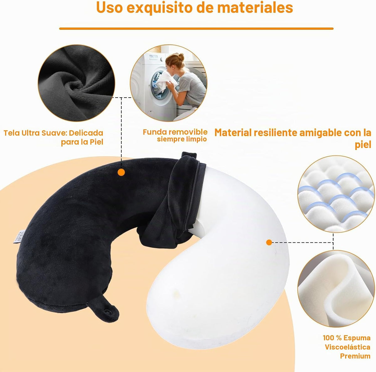 Far win Almohada de viaje, almohada de cuello en forma de U 100% de...