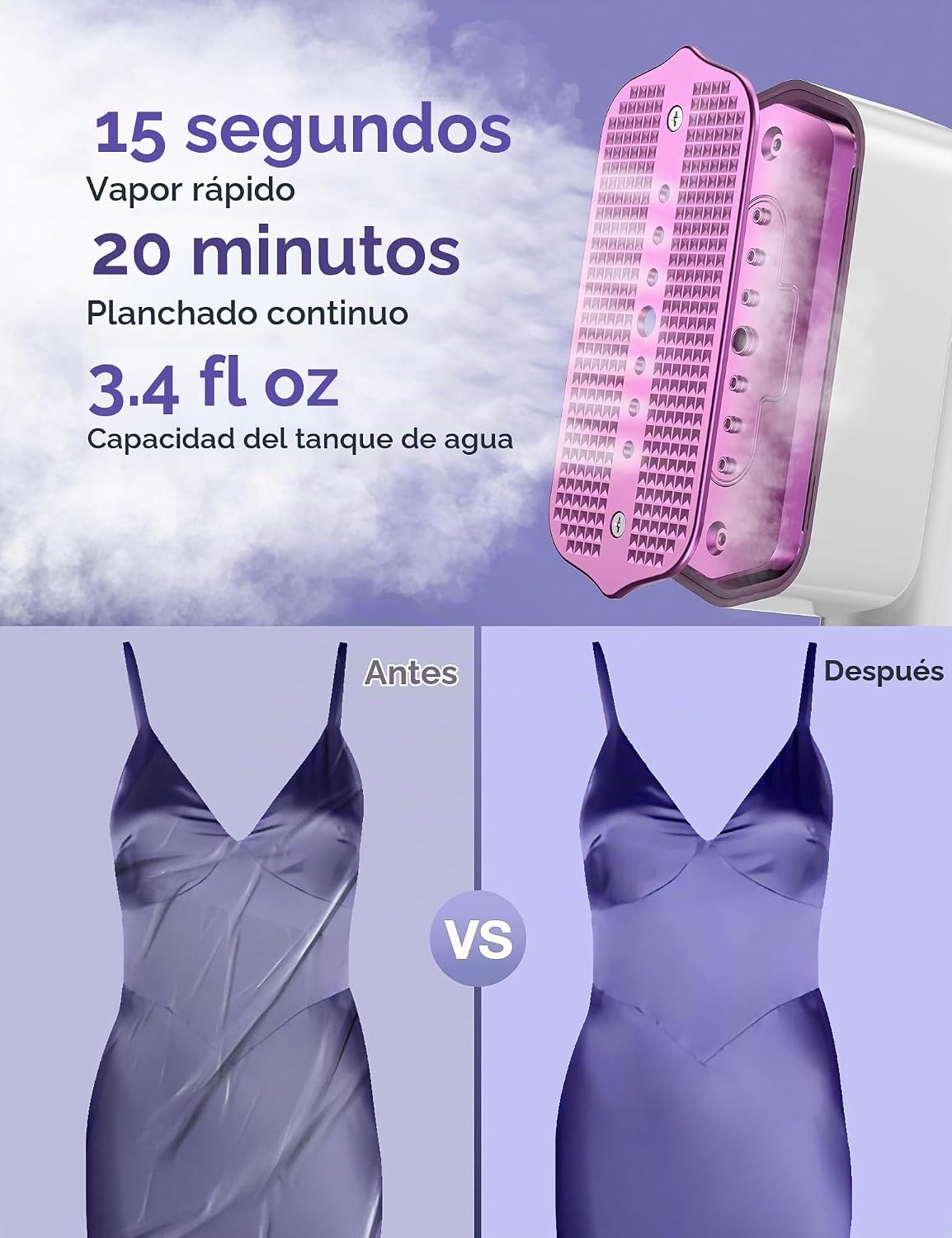 Sundu - Vaporizador portátil 2 en 1 para ropa, vaporizador y planch...