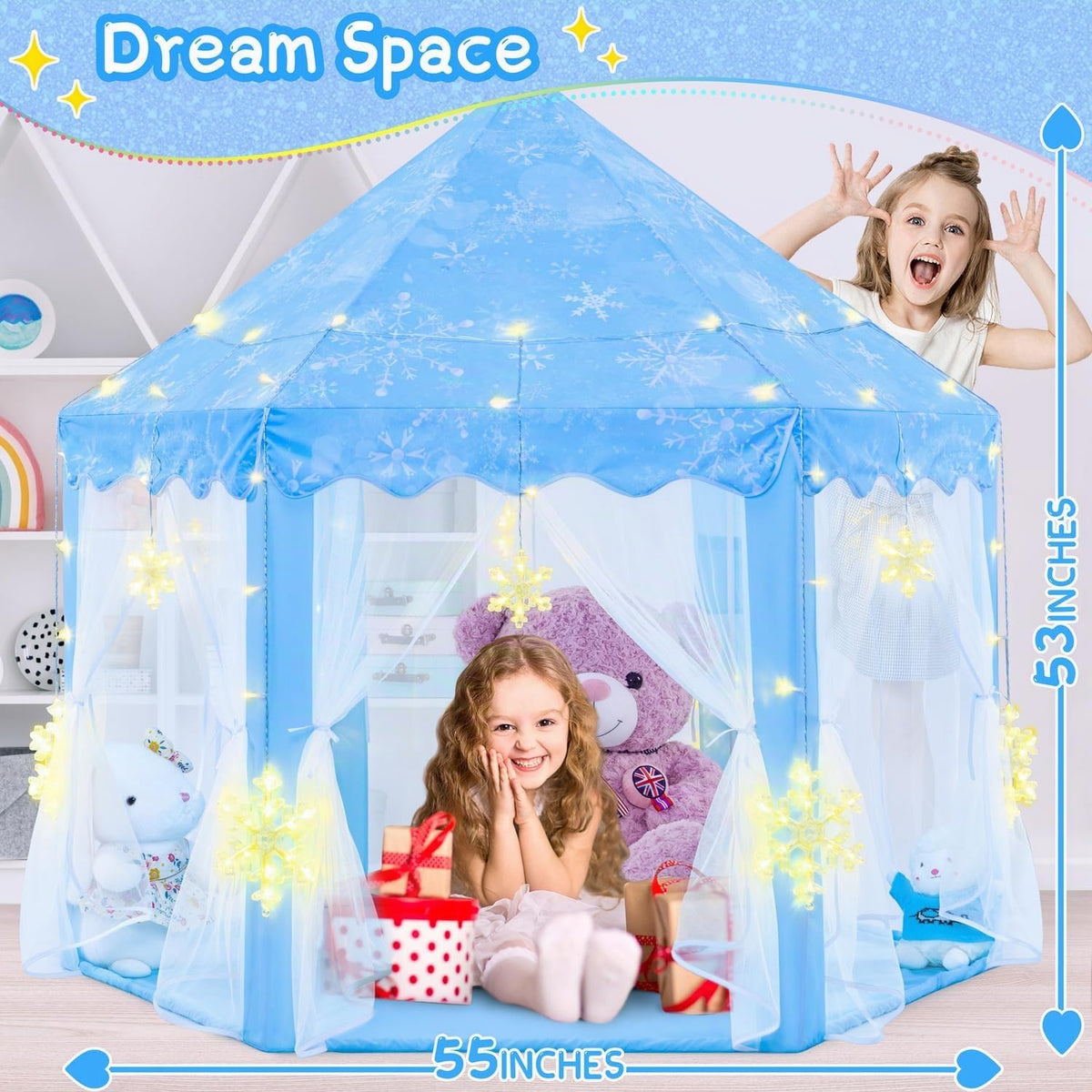 EVOIONOS Tienda de Princesa Frozen para Niñas, Tienda de Juego con...