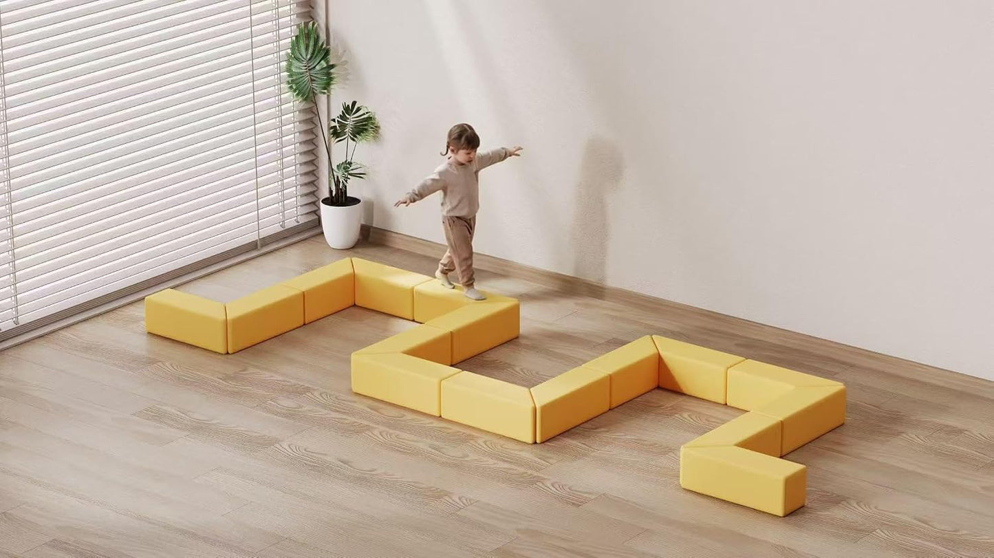BABAMU Sofá modular para niños, diseño de caja de papas, sofá secci...