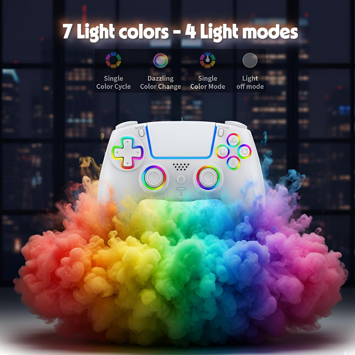 Controlador inalámbrico FLUY-E RGB para PS5\/PC \u2013 Compatible c...