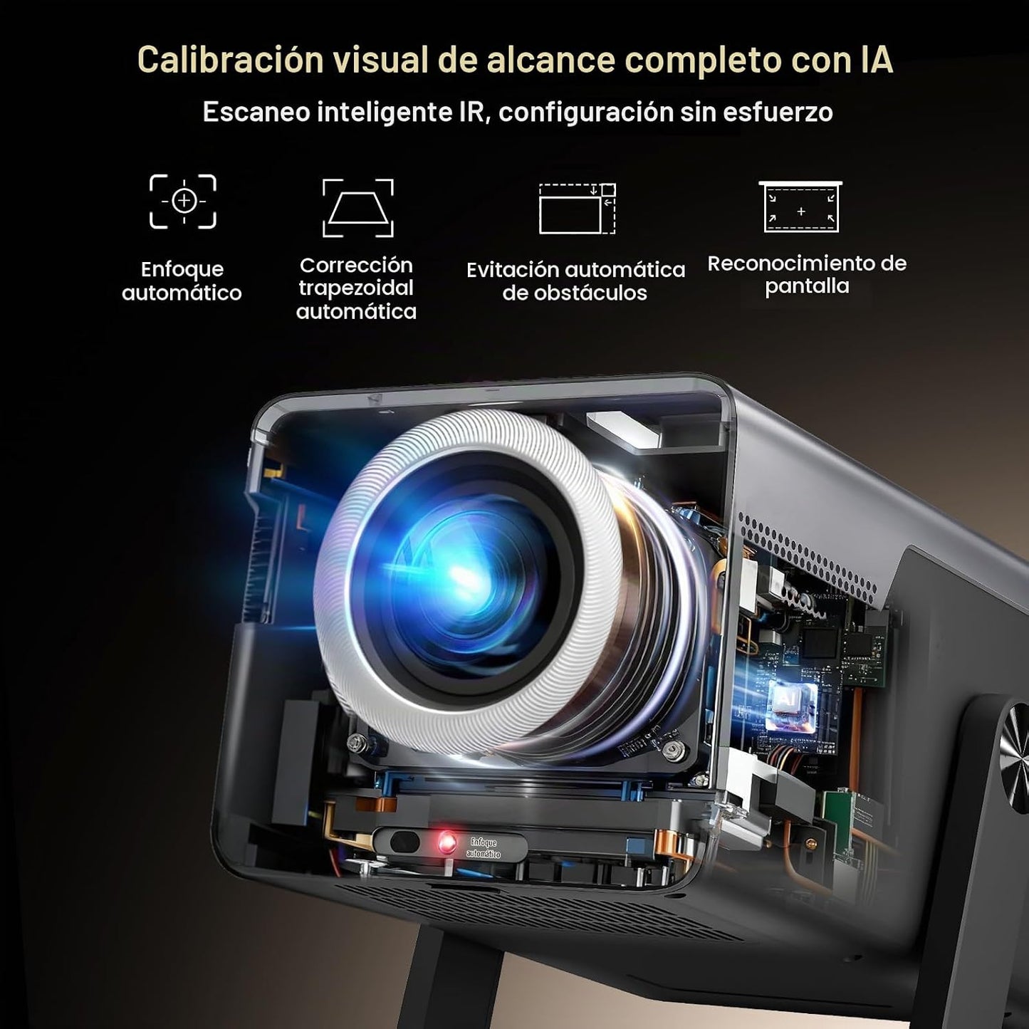 [Soporte 8K\/2000 ANSI\/AI calibración visual] Proyector inteligent...