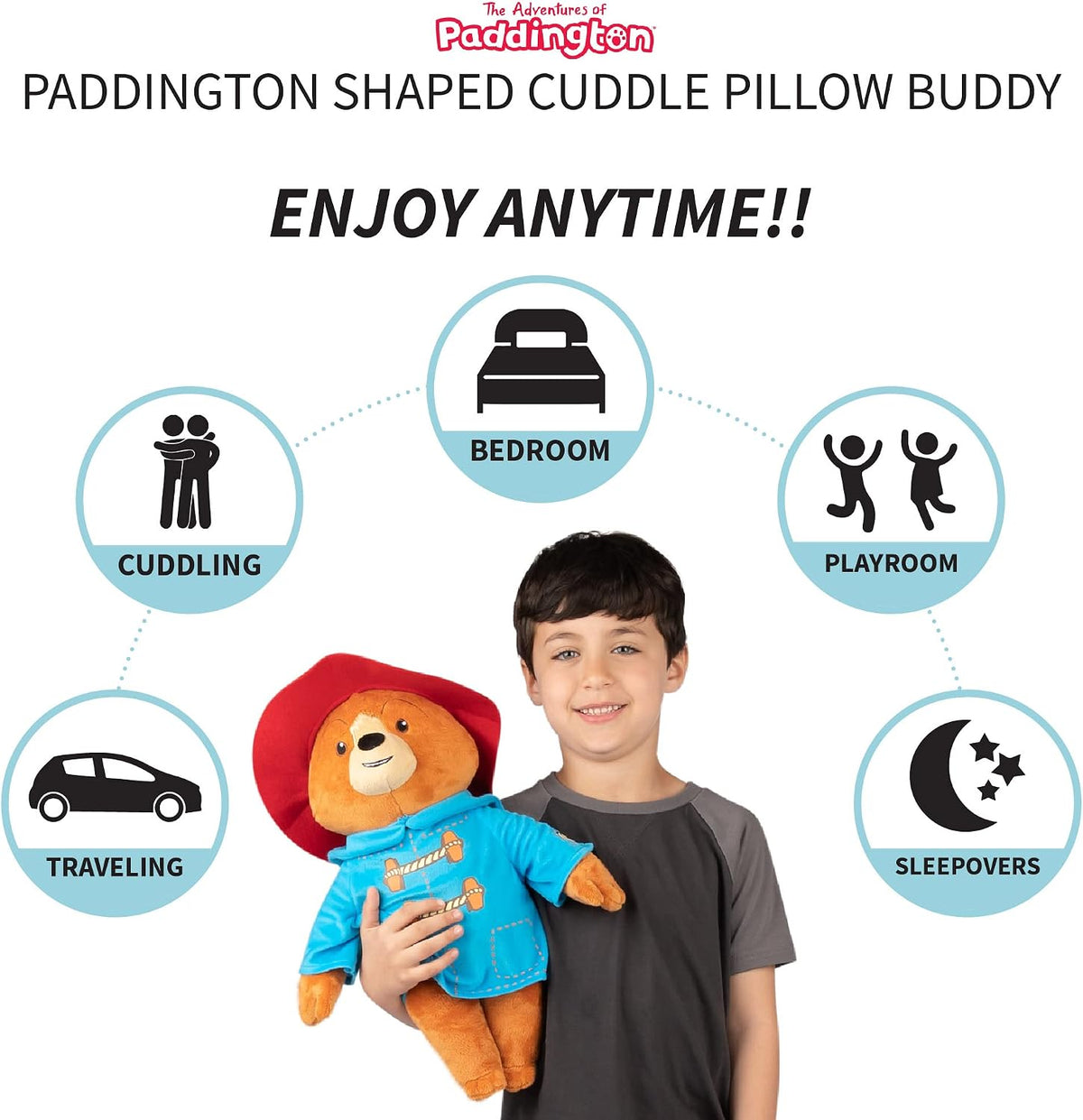 Franco Paddington Bear Kids Bedding - Almohada de felpa súper suave...