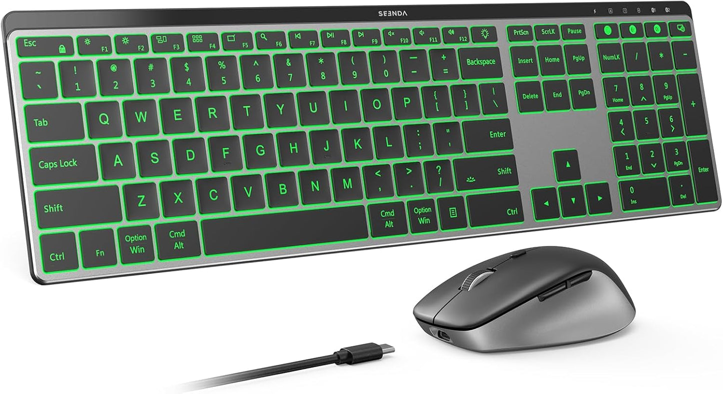 seenda COE64-3 Pro Combo de teclado inalámbrico Bluetooth y ratón |...