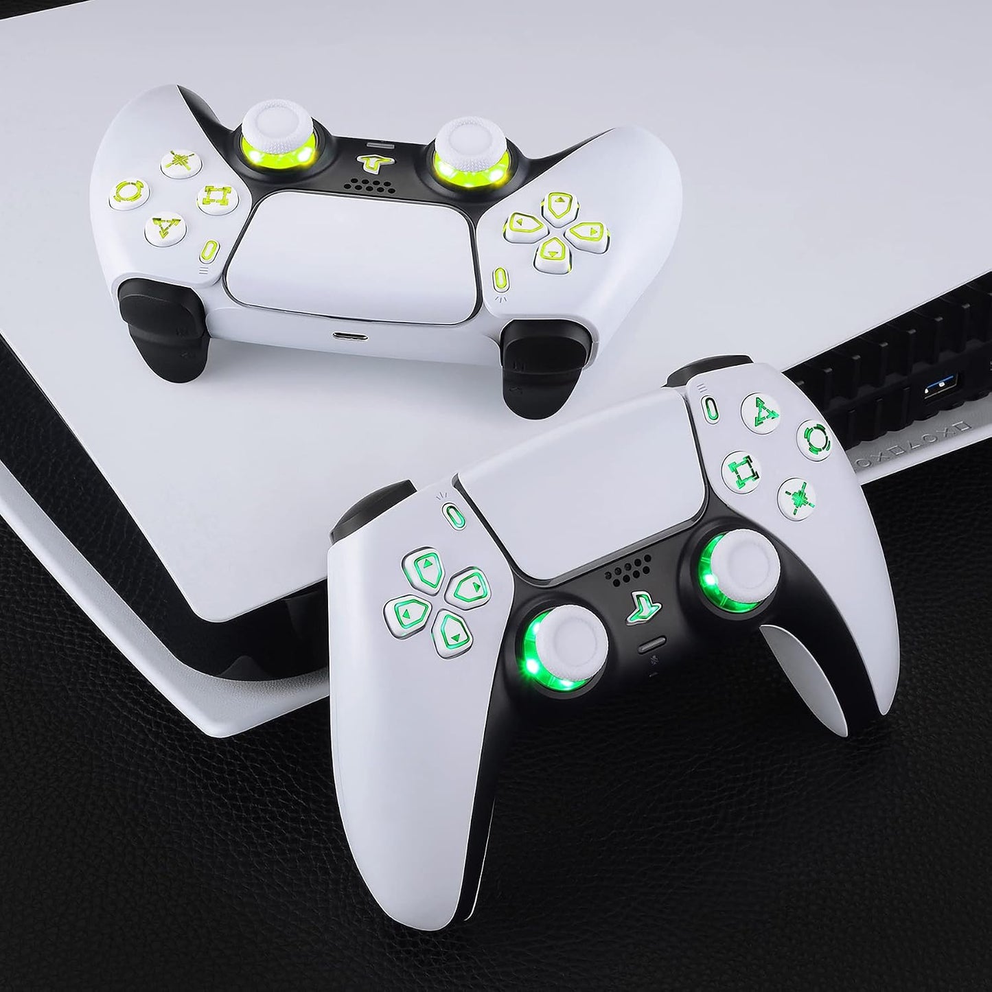 eXtremeRate Blanco Símbolos Clásicos D-pad Thumbstick Compartir Opc...