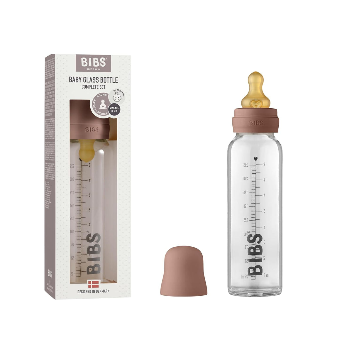 BIBS Botella de vidrio para bebé. Anticólico. Tetilla de látex de g...