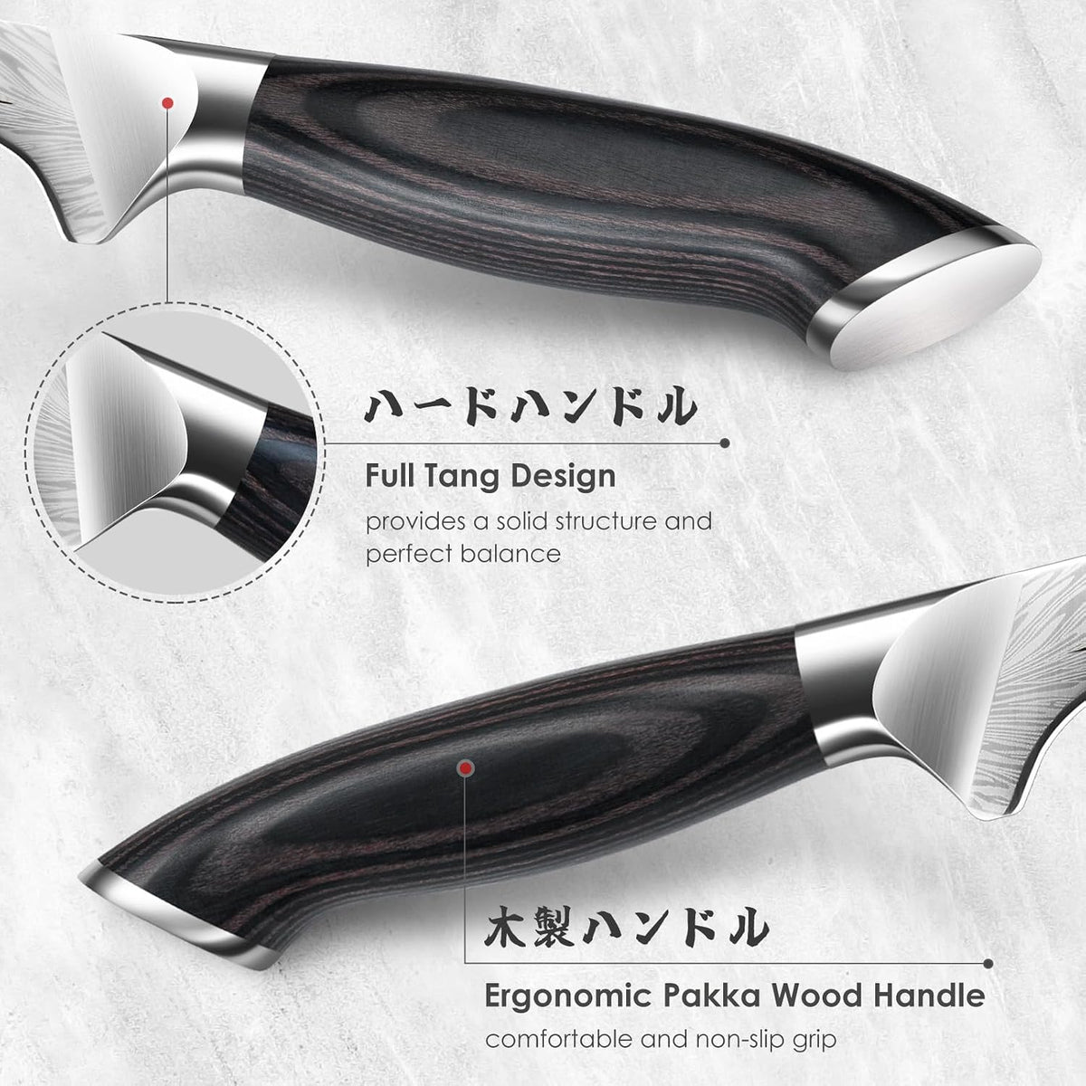 Cuchillo para filete SANMEIHO de 7 pulgadas, cuchillo para deshuesa...