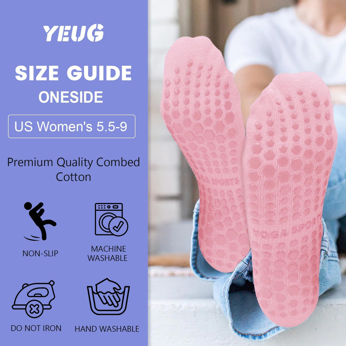 YeuG 4\/6 pares de calcetines de pilates para mujer - Calcetines an...