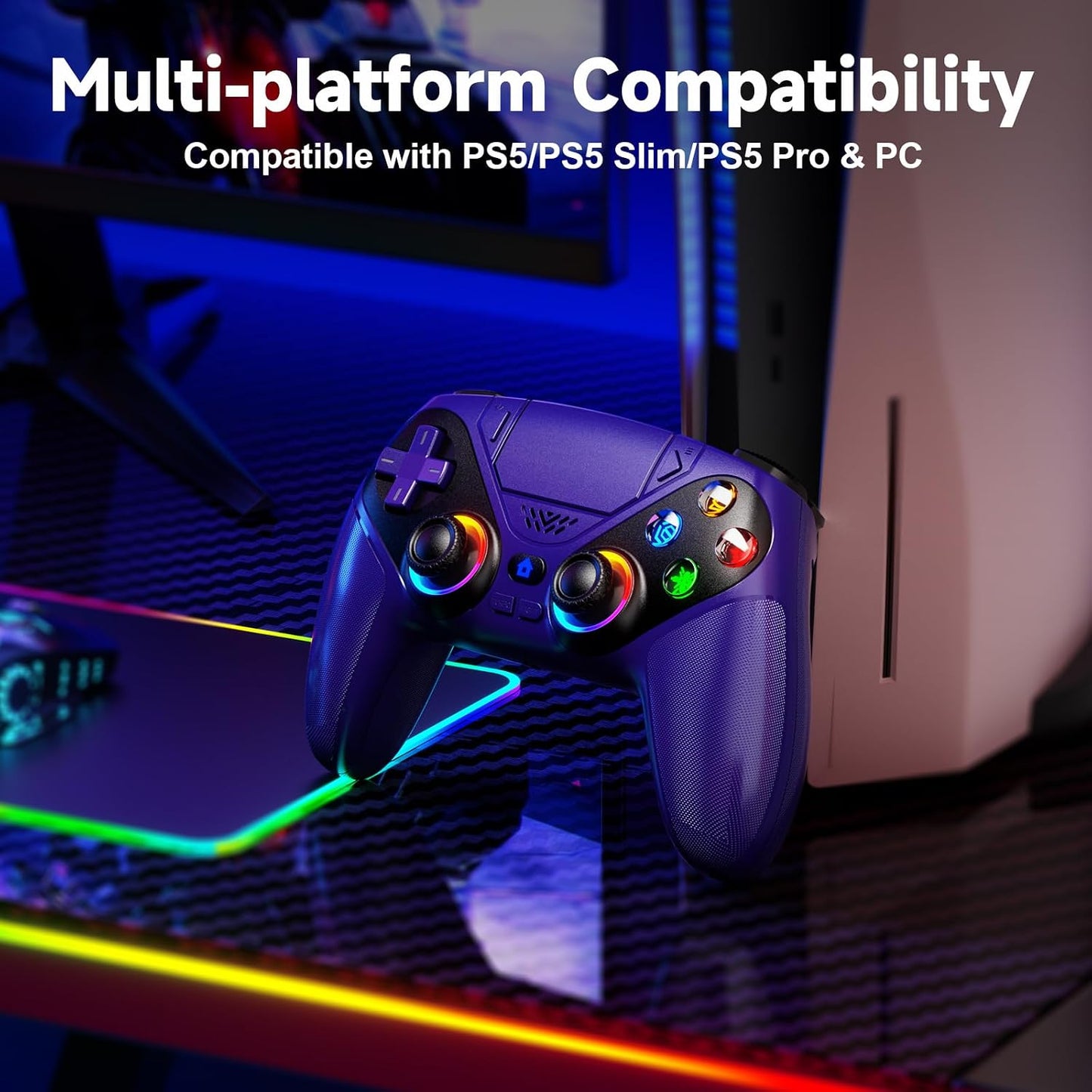 LENISUOLE Controlador inalámbrico para PS5\/PlayStation 5 y PC, mor...