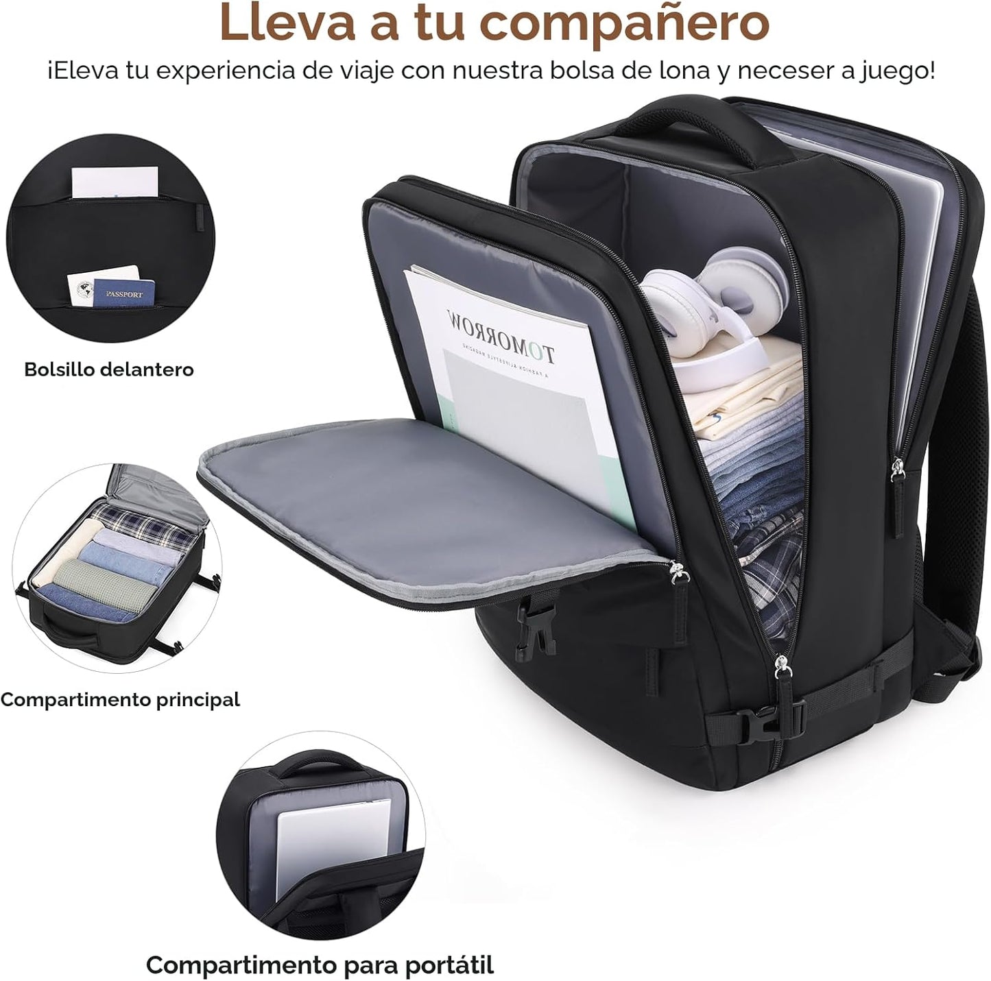 Juego de maletas UKEIN con mochila, maleta de cabina de policarbona...