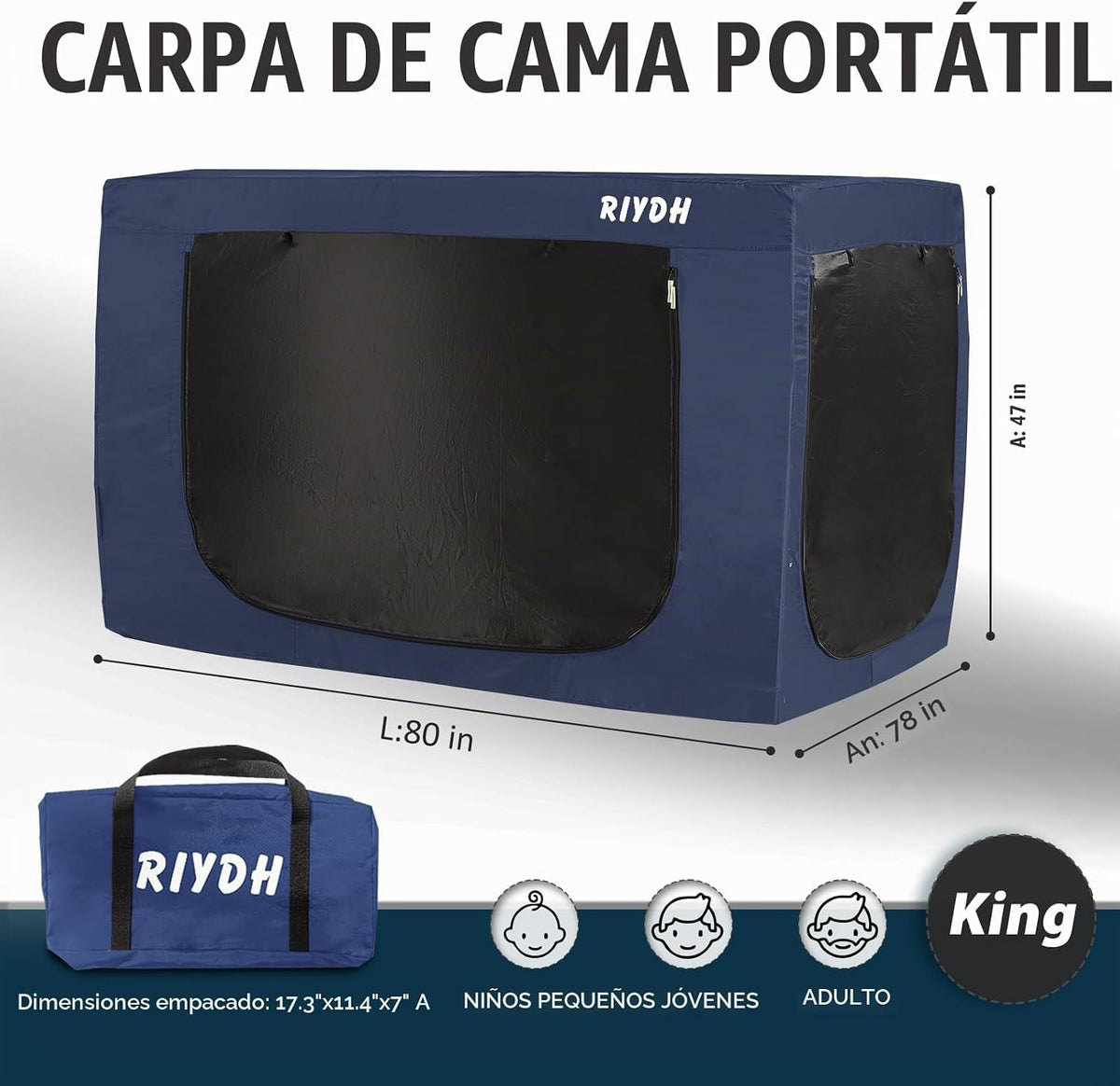 RIYDH Tienda de Cama King Dosel de Cama - Tienda de Ensueño Portáti...