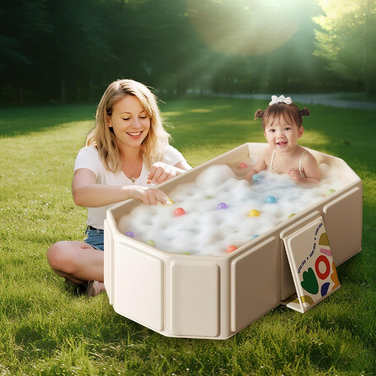 Bañera para niños pequeños para ducha, bañera portátil para bebés,...