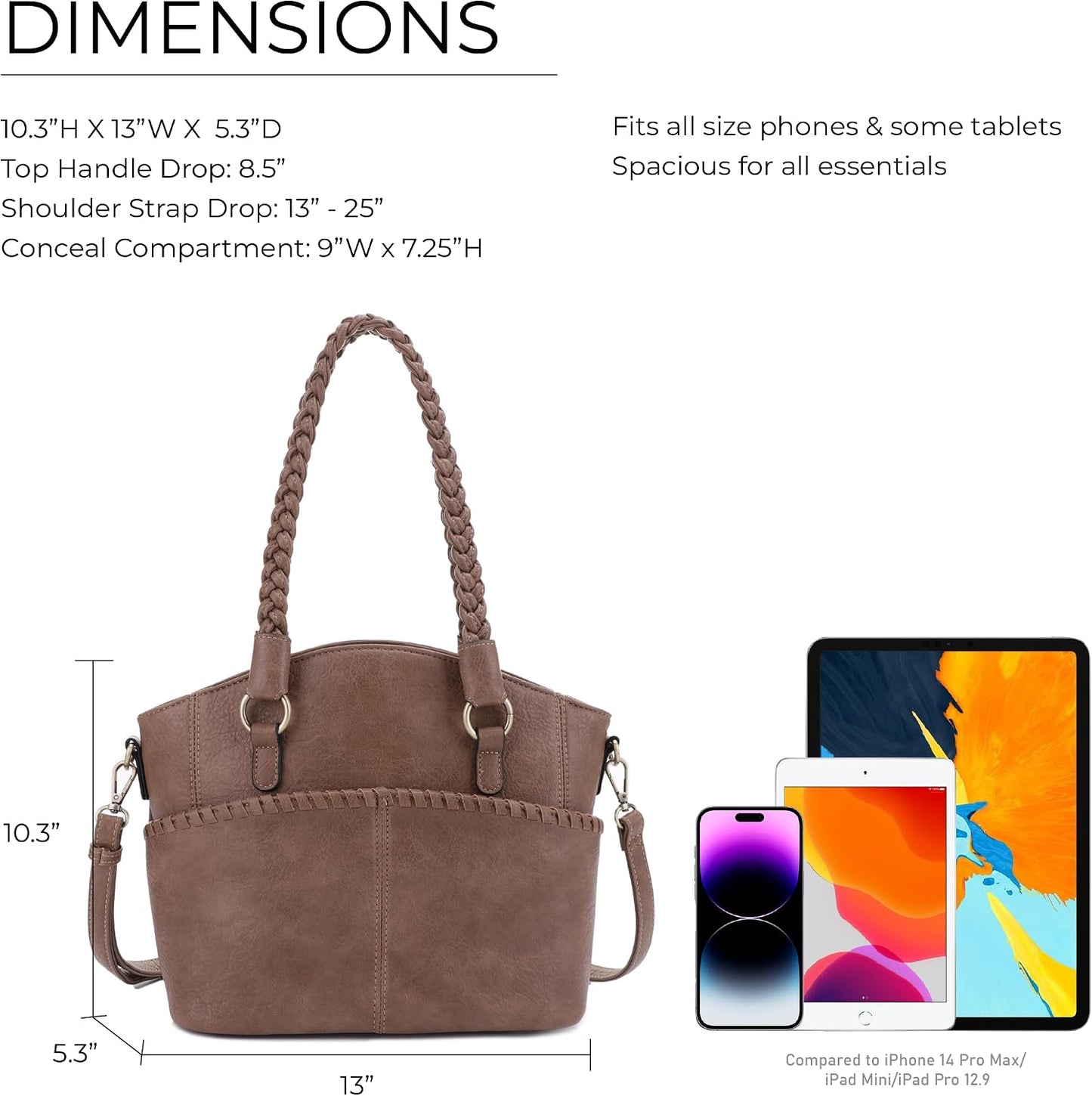 JESSIE &amp; JAMES Bella - Bolsas de mano ocultas para mujer con ce...