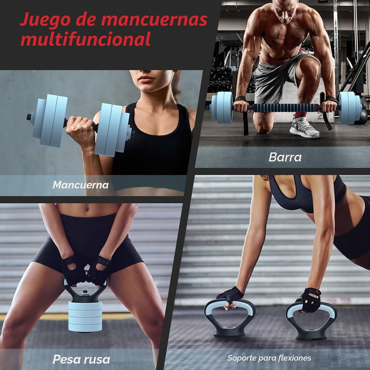 PASYOU Juego de mancuernas ajustables, juego de pesas libres de 45...