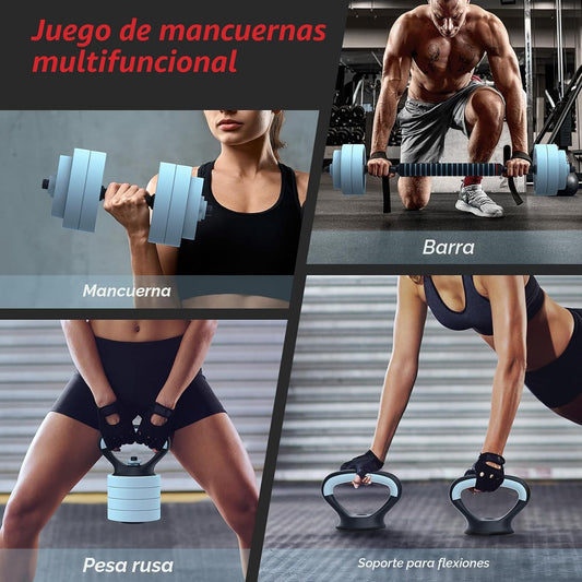 PASYOU Juego de mancuernas ajustables, juego de pesas libres de 45...