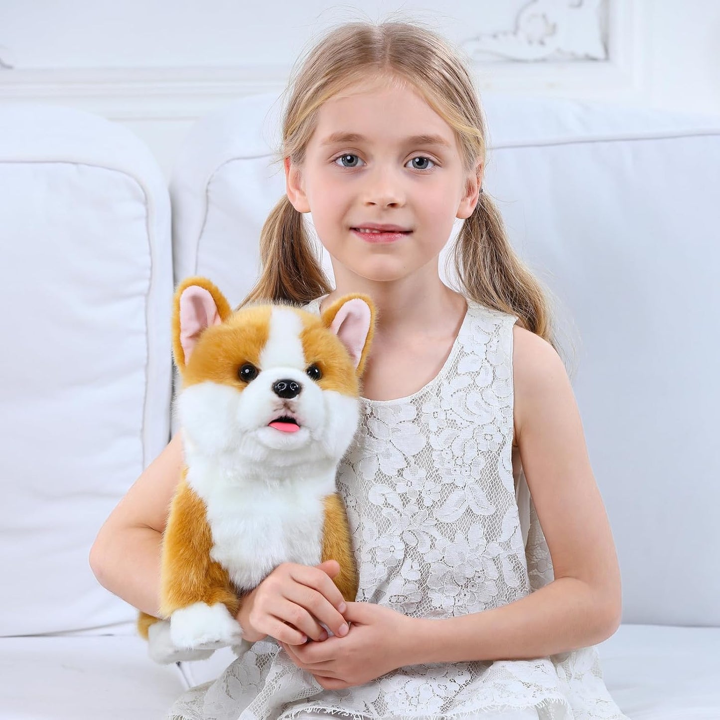CU-MATE - Juguete interactivo de peluche de perro Corgi, robot perr...