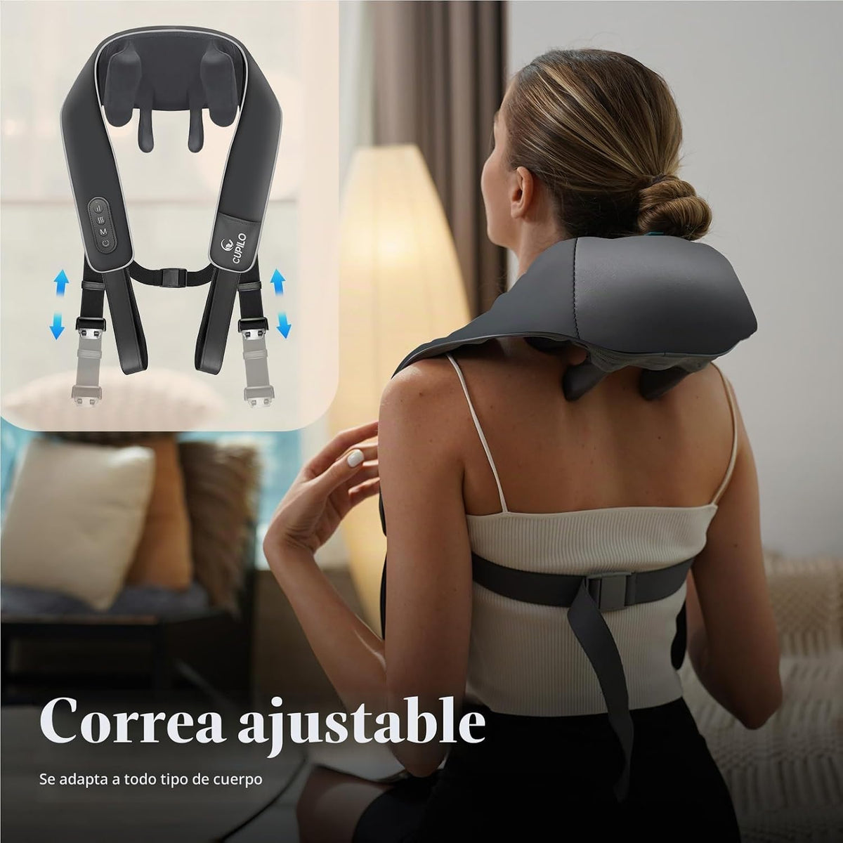 CuPiLo Masajeador de cuello inalámbrico con calor y control remoto...