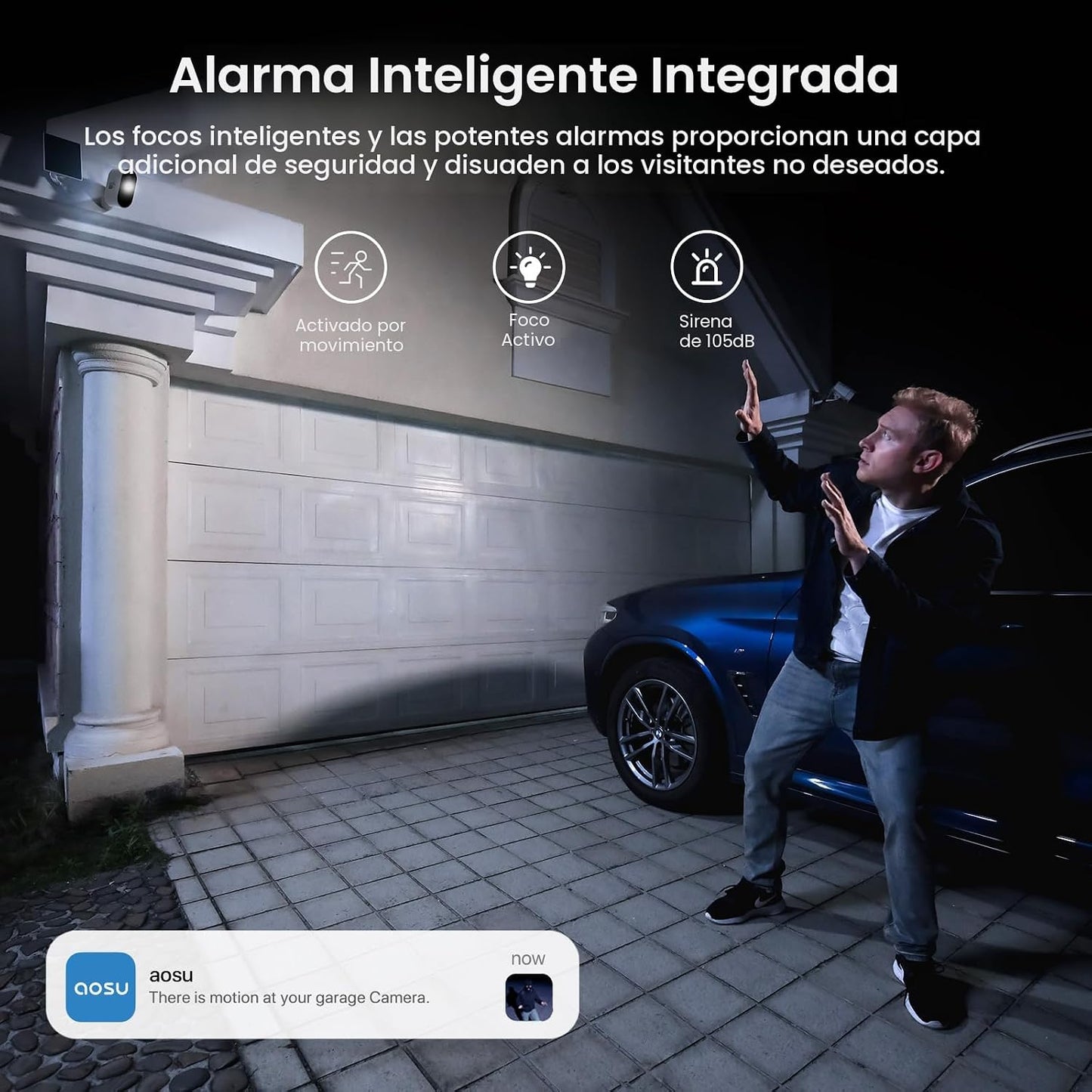 aosu Cámaras de seguridad solares inalámbricas para exteriores, kit...