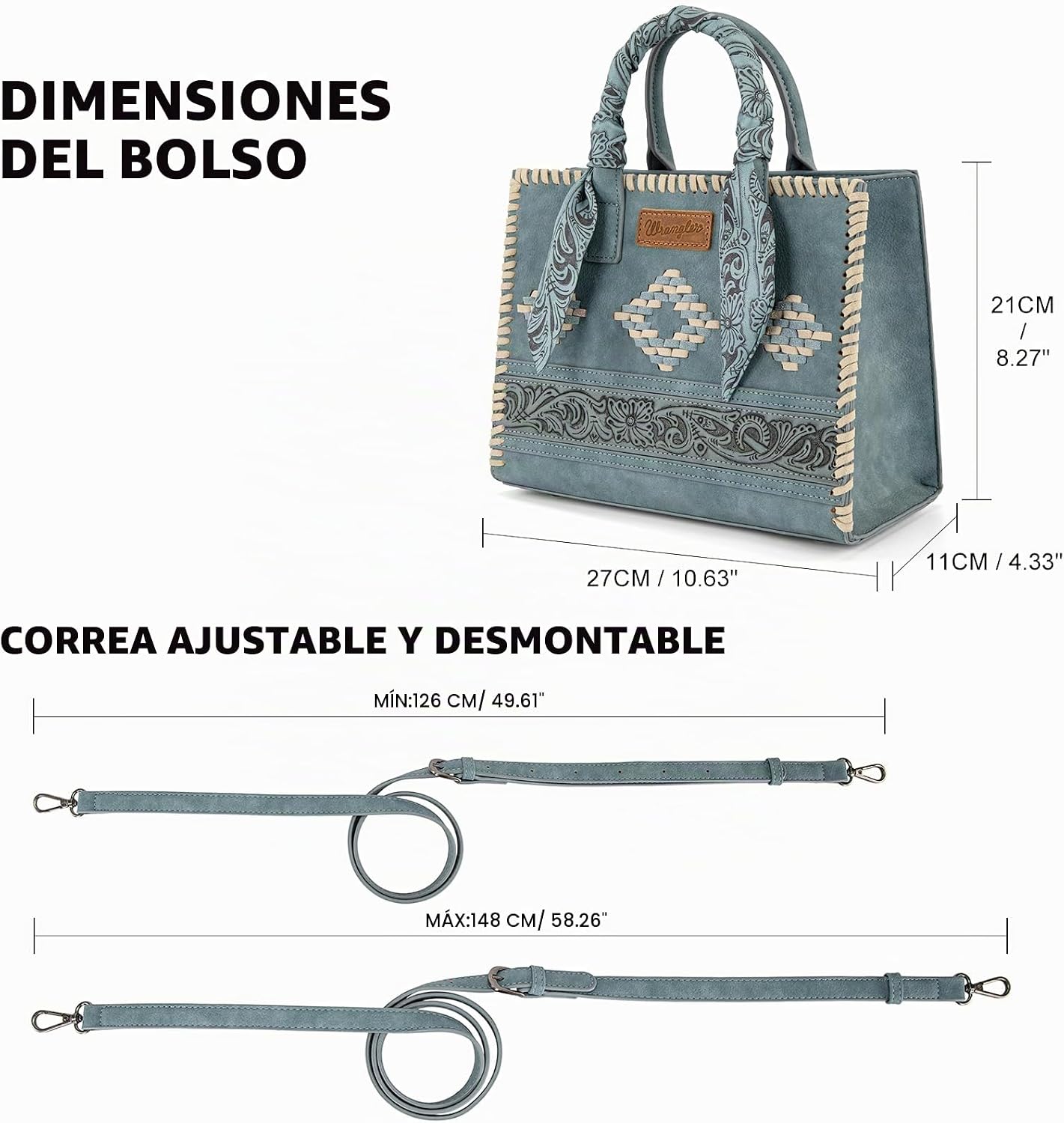 Montana West Wrangler Tooling Tote Bag para mujer, bolsos con asa s...