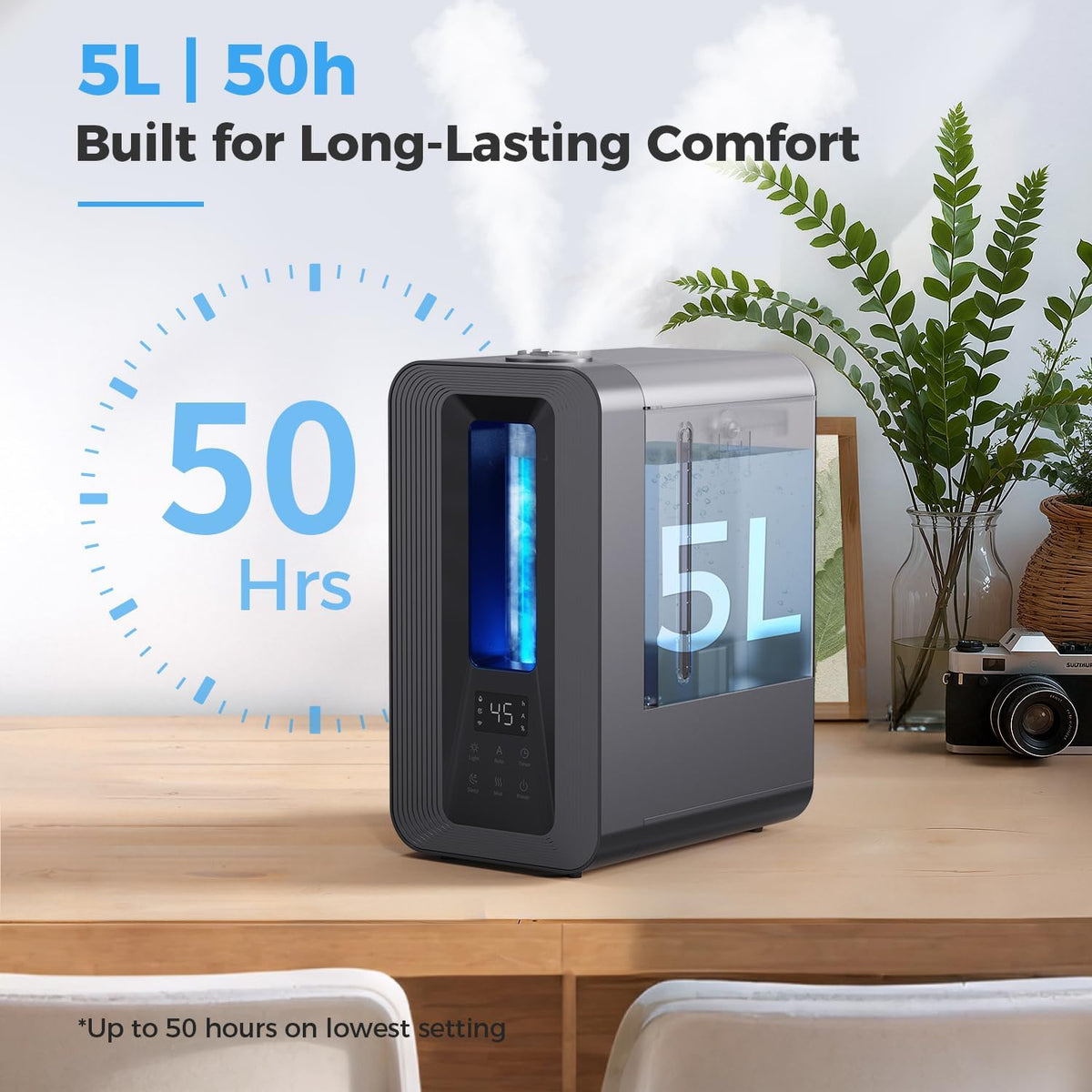 Breezome Humidificadores de 5L para dormitorio habitación grande Co...