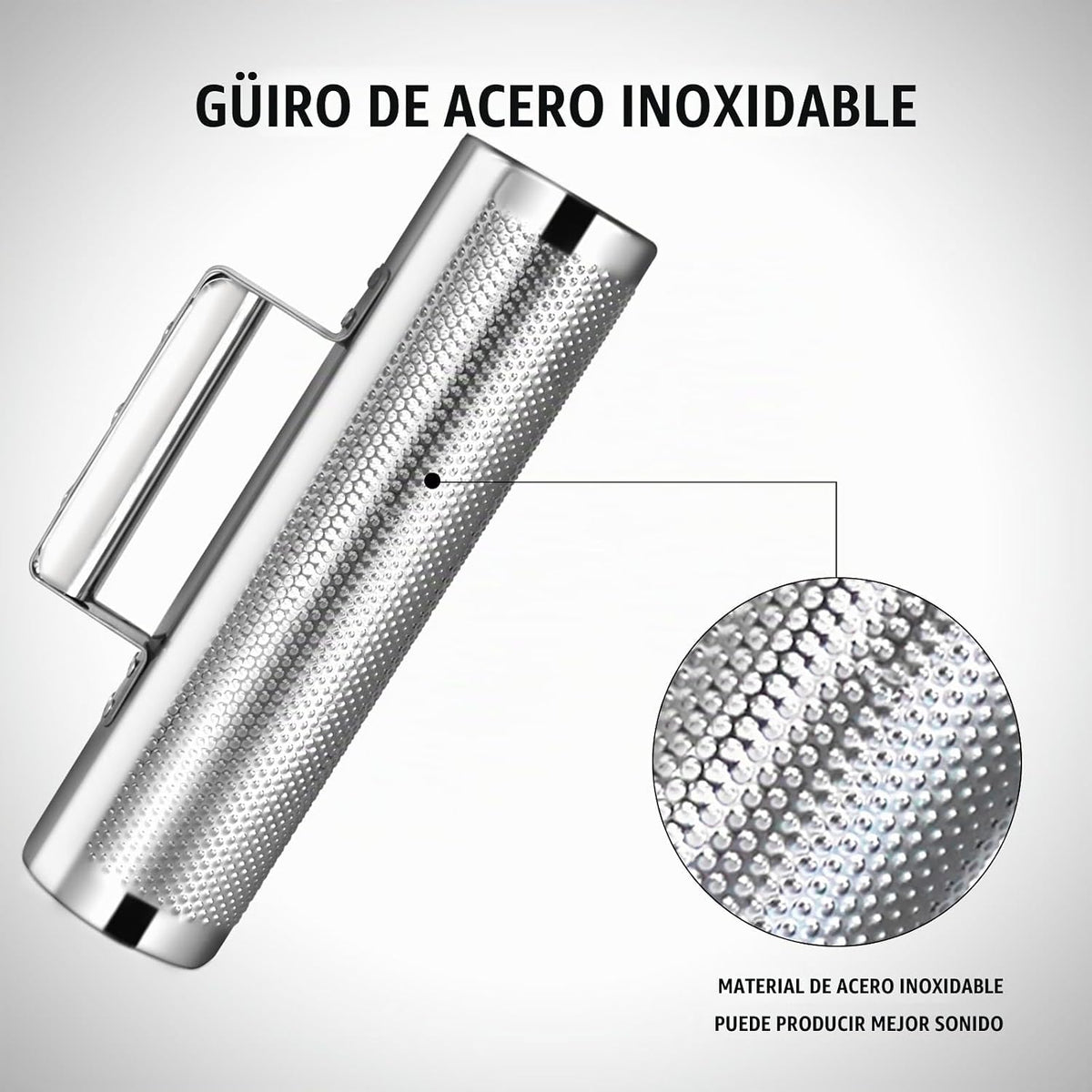 Soulmate Güiro de 10"x3" - Instrumento de Metal Güiro de Ac...