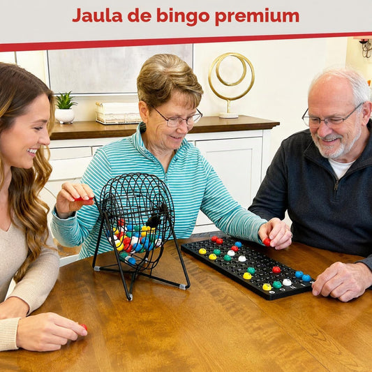 MR CHIPS Juego de bingo profesional de 11 pulgadas de alto con jaul...