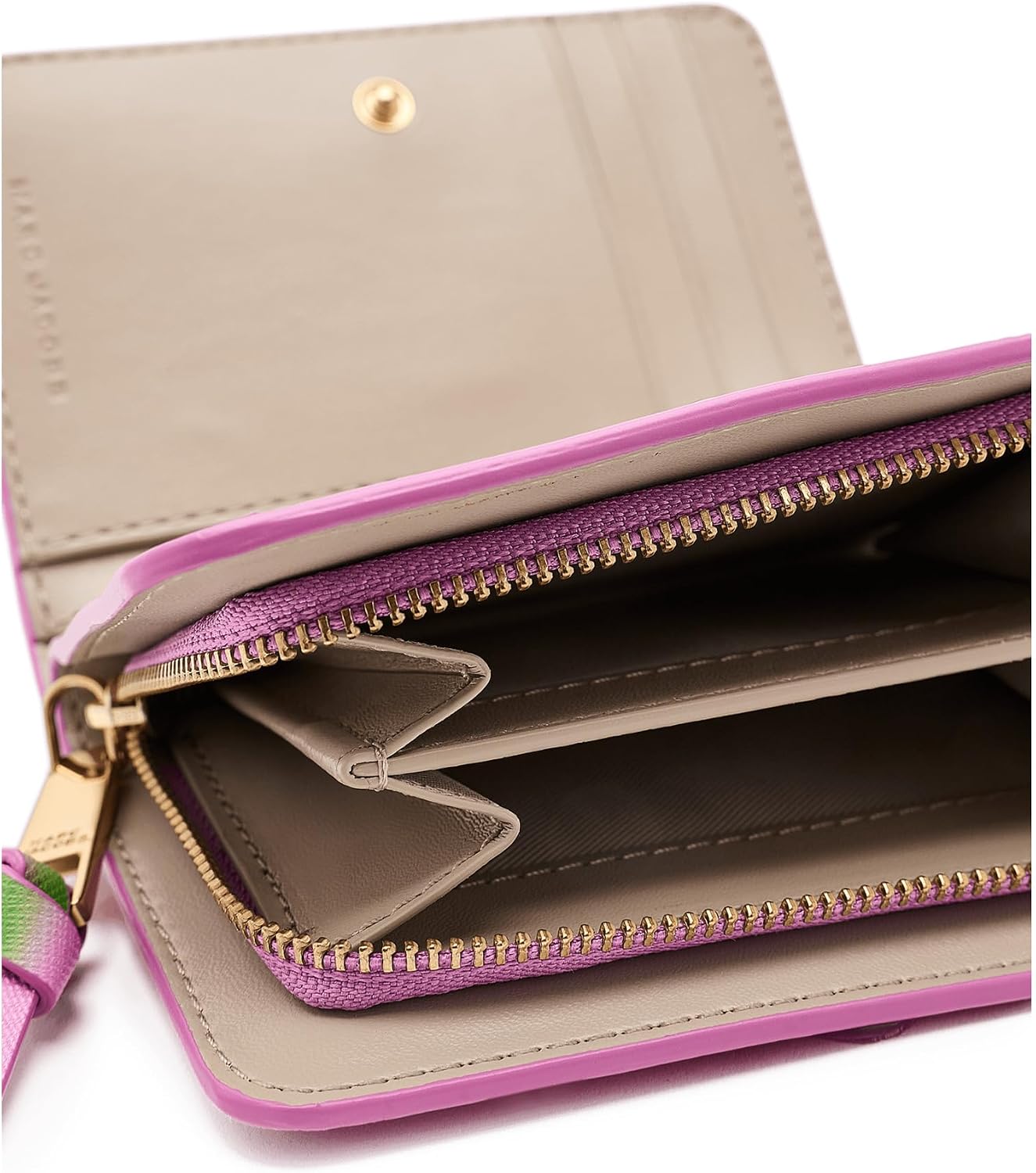 Marc Jacobs Billetera compacta para mujer, diseño floral, borrosa,...