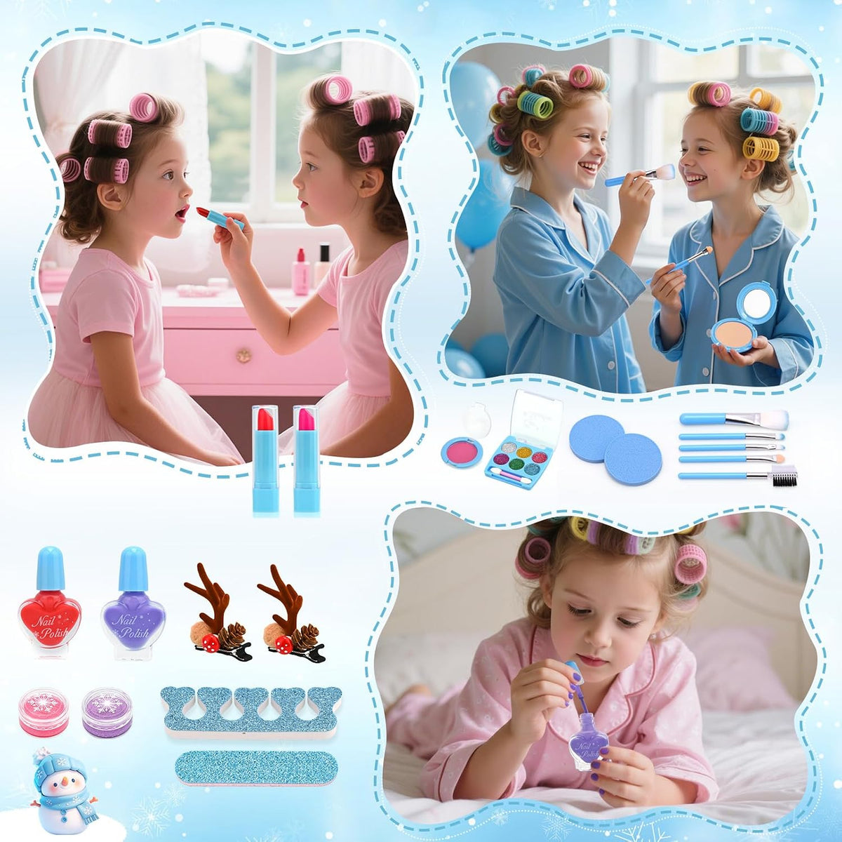 ACGASK Kit de Maquillaje Real Lavable para Niñas - Juego de Maquill...