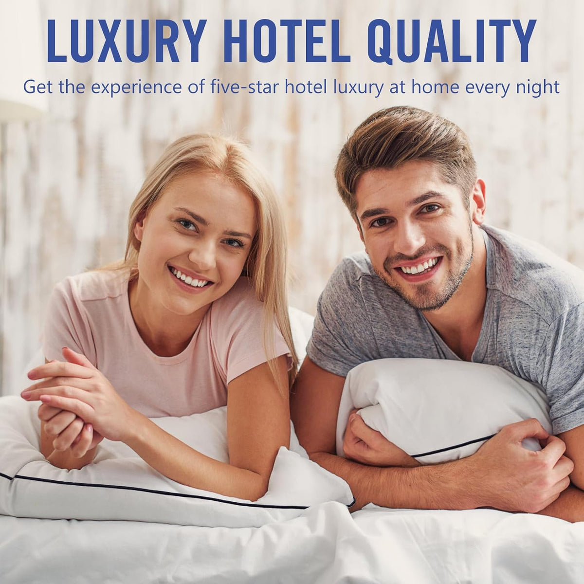 Vorouhals Colección de Hotel - Juego de 2 almohadas de cama tamaño...