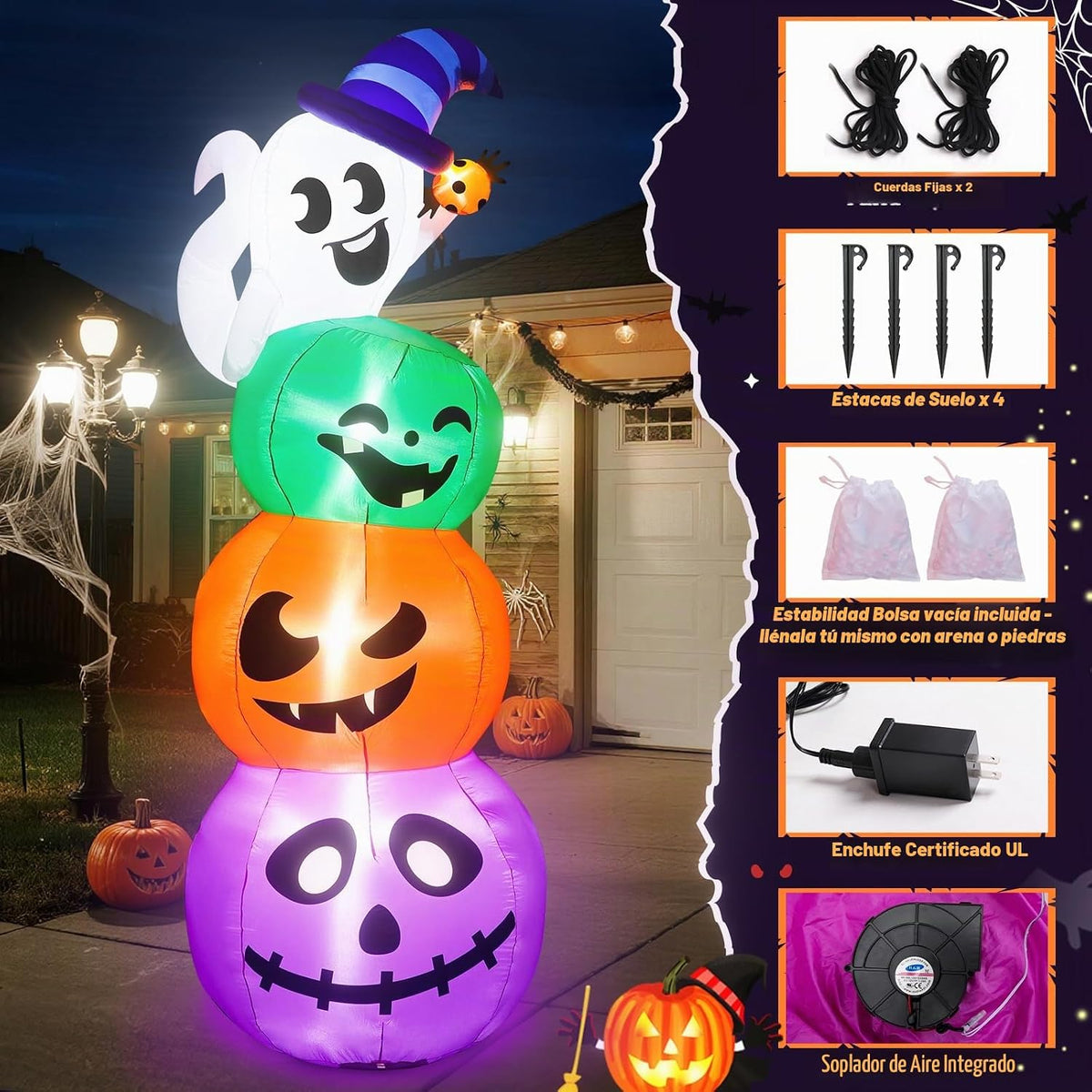 LOYO Decoraciones inflables de Halloween para exteriores, fantasmas...