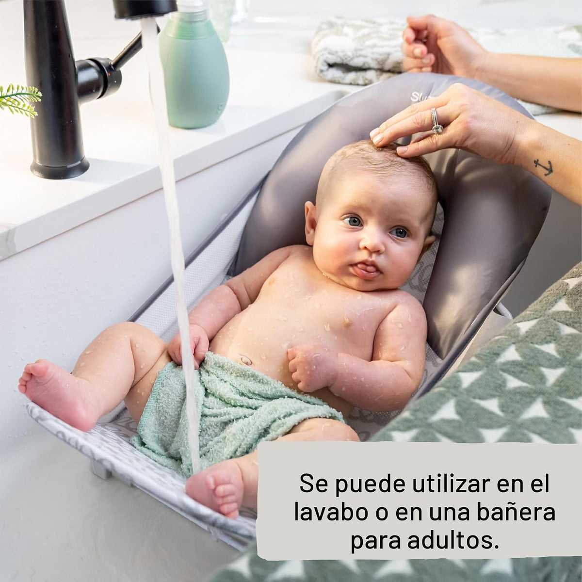 Ingenuity - Asiento plegable de baño para bebé de 2 posiciones, sop...
