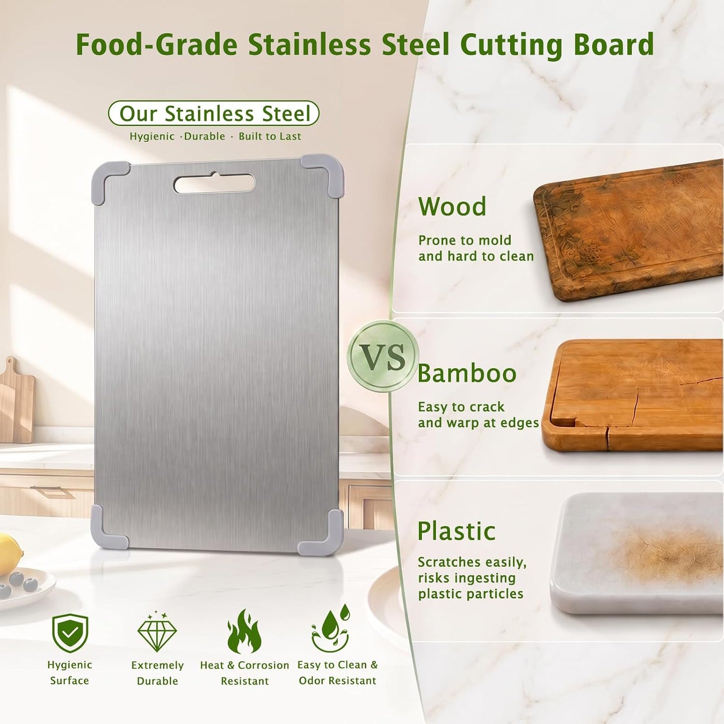 Pequeñas tablas de cortar de acero inoxidable para cocina,Juego de...