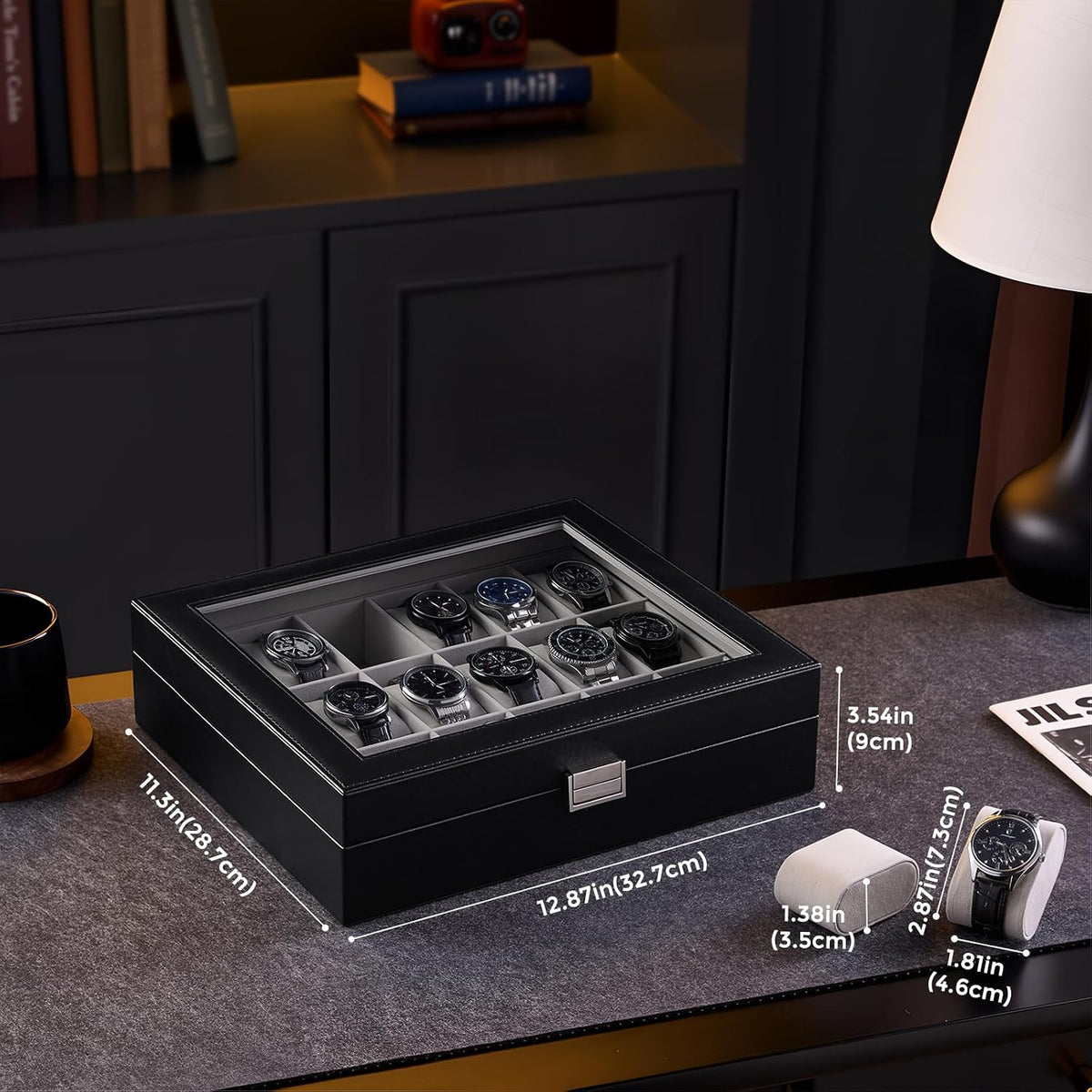 Caja de reloj ProCase para hombres, organizador de caja de reloj co...