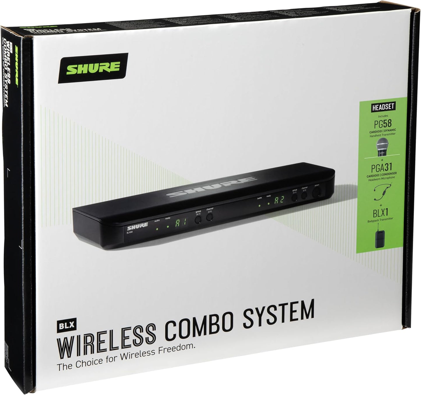 Shure BLX1288\/P31 Kit de audio inalámbrico de doble canal, banda H...
