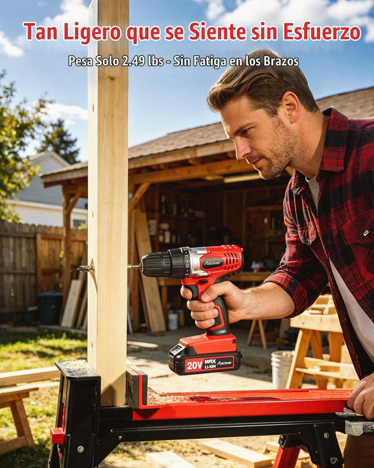 AVID POWER Juego de taladro inalámbrico de litio de 20 V Max, kit d...