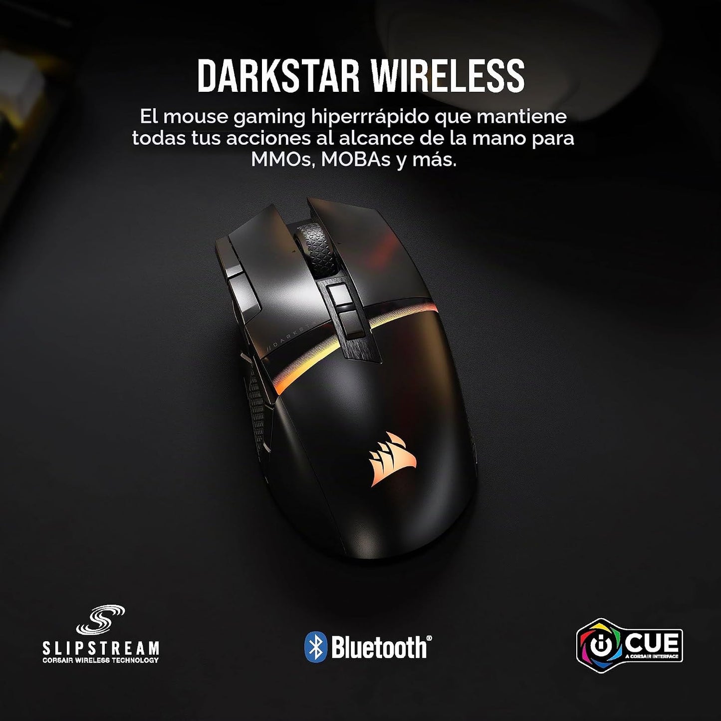 Corsair DARKSTAR - Mouse inalámbrico RGB para juegos MMO, MOBA - 26...