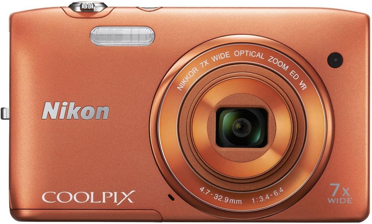 Nikon COOLPIX S3500 Cámara digital de 20.1 MP con aumento 7x (Naranja)