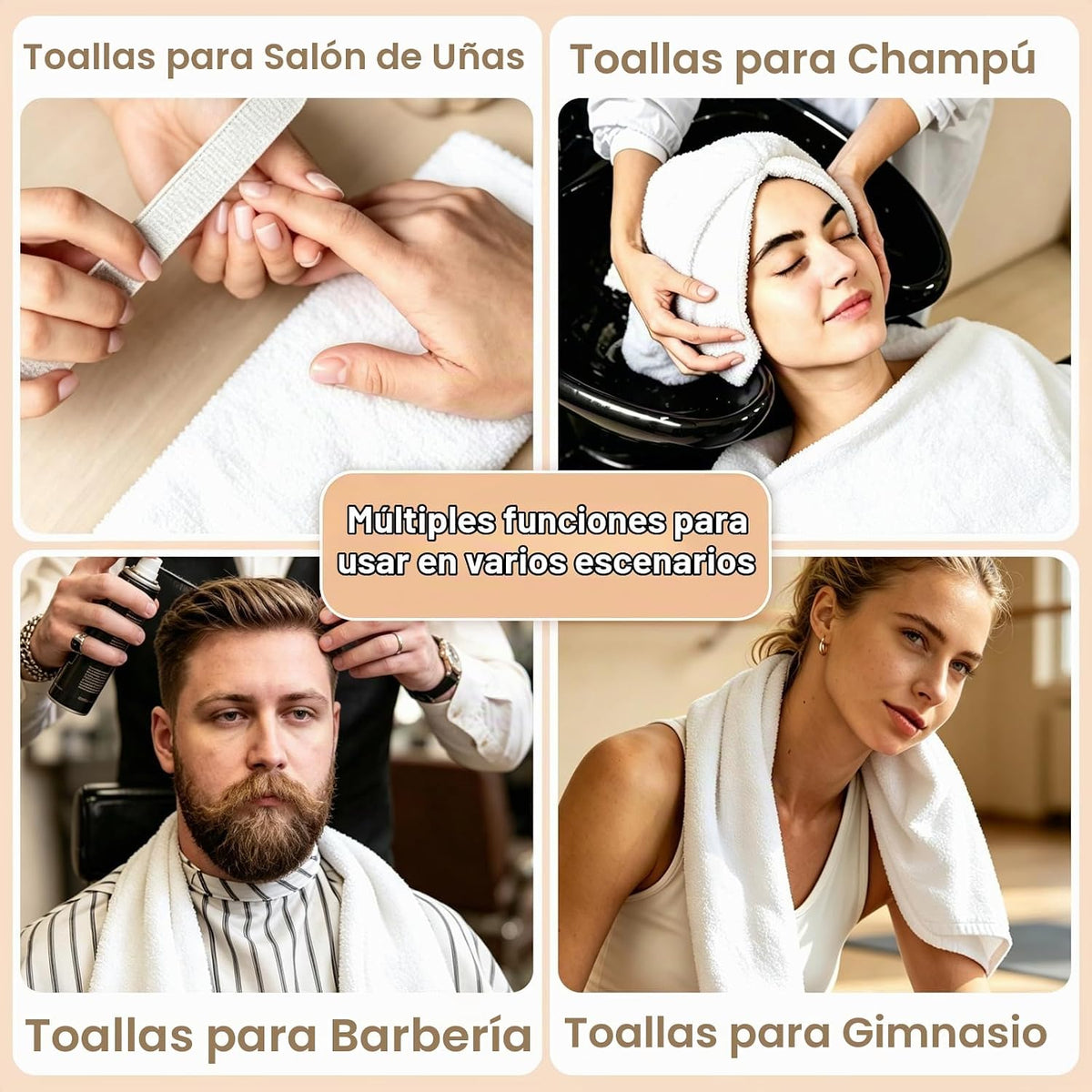 Puomue Toallas blancas de salón, toalla de microfibra súper suave y...
