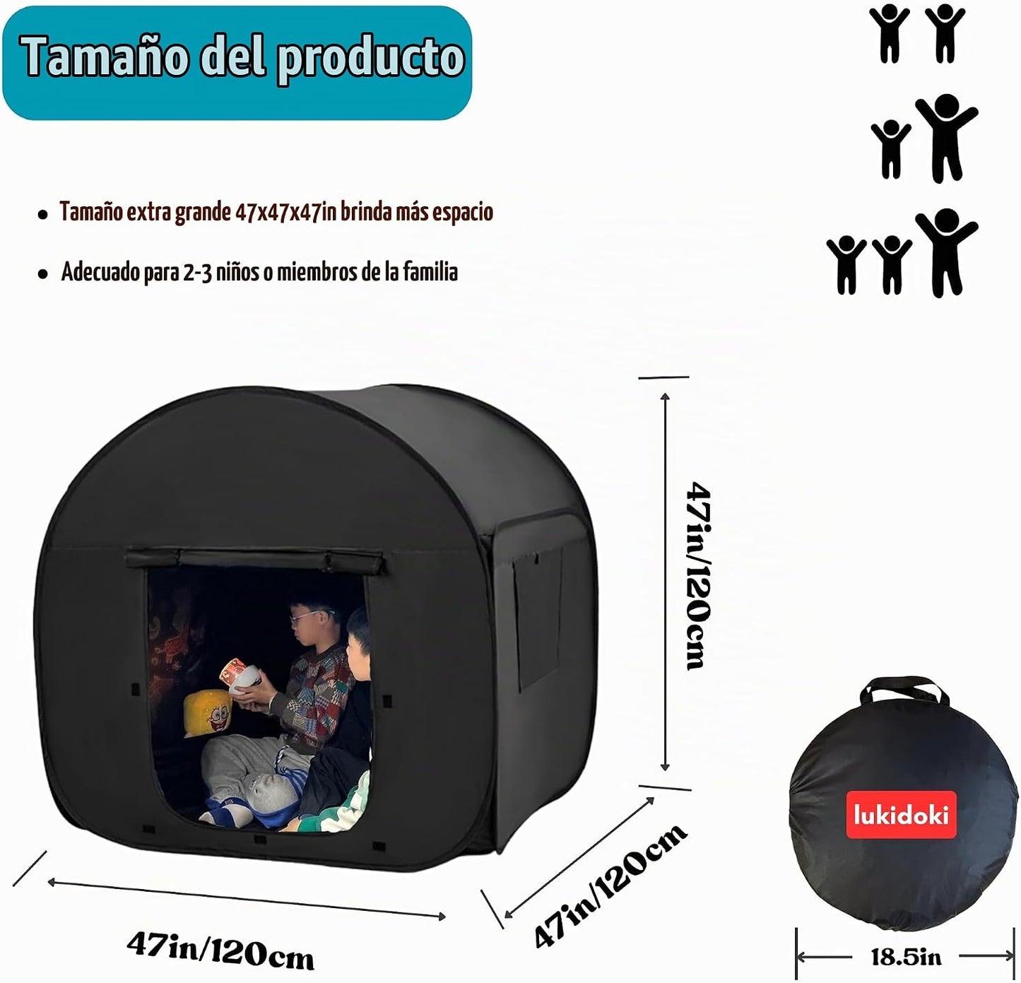 lukidoki Tienda de campaña sensorial para niños con autismo, TDAH,...