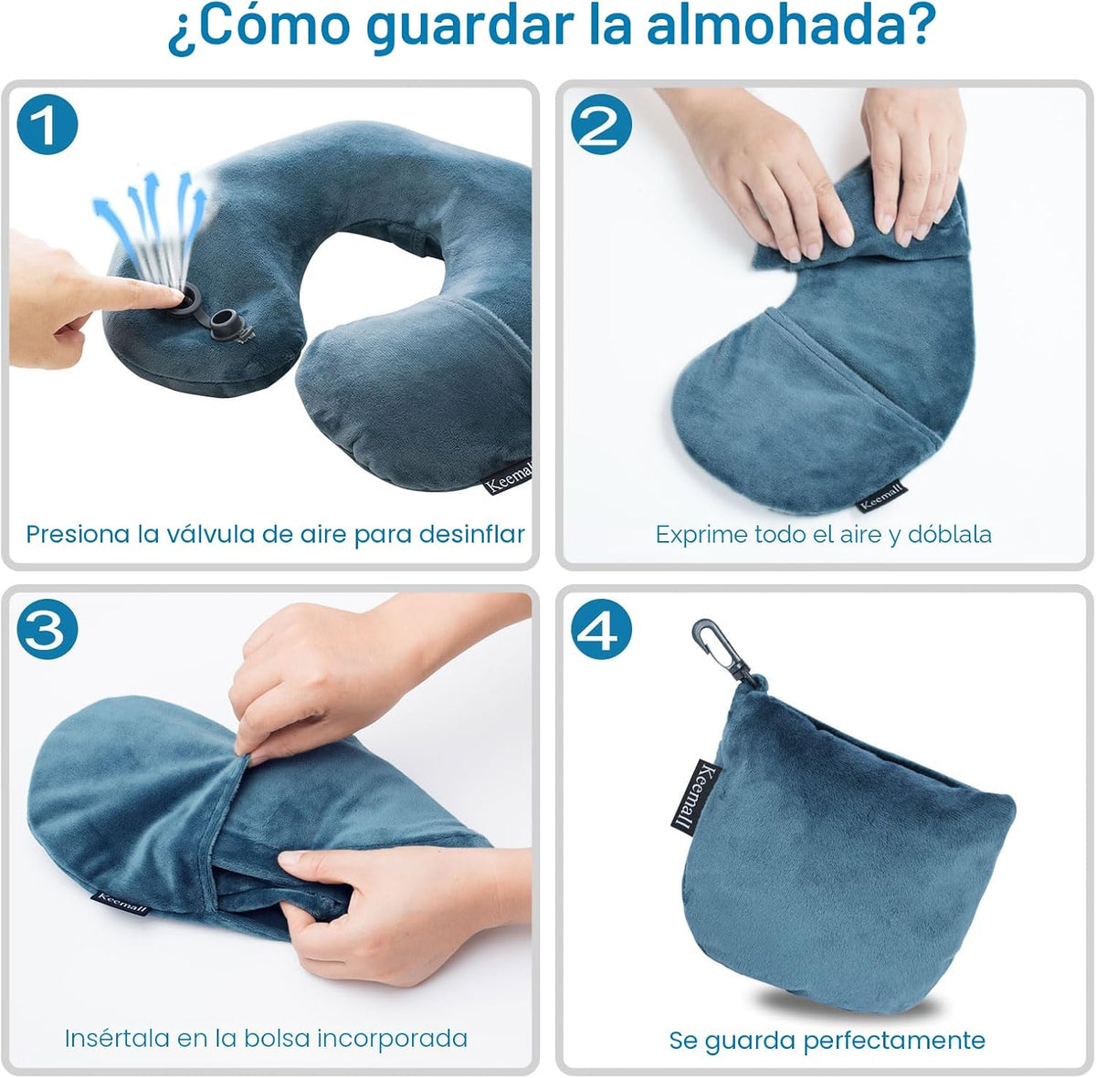 Keemall Almohada Hinchable de Viaje para Cuello en Forma de U, Almo...