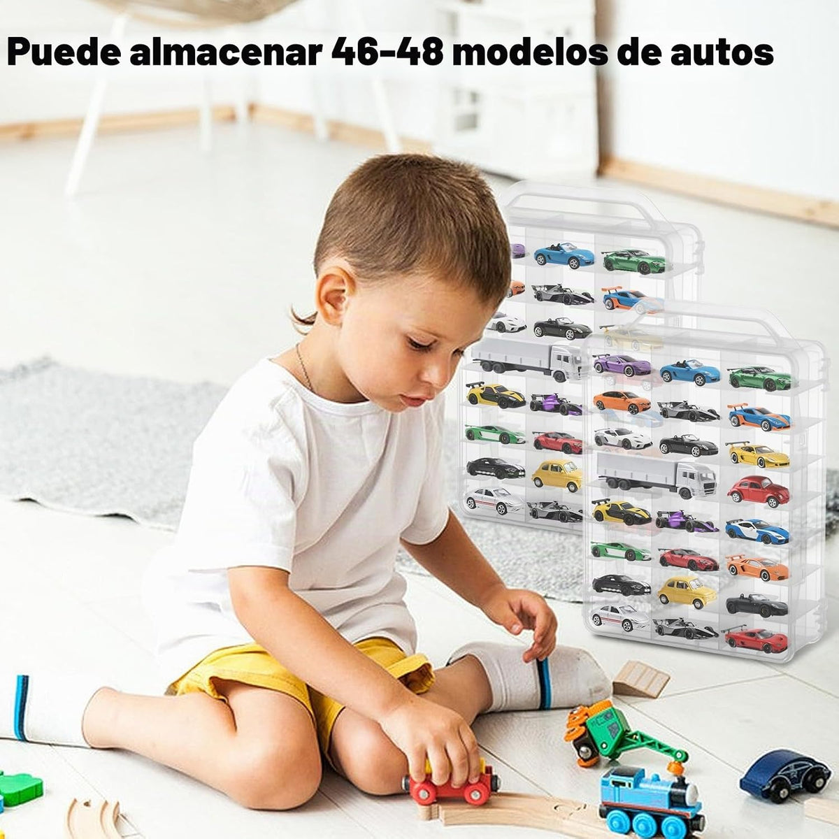 Estuche de almacenamiento de auto de juguete de doble cara a escala...