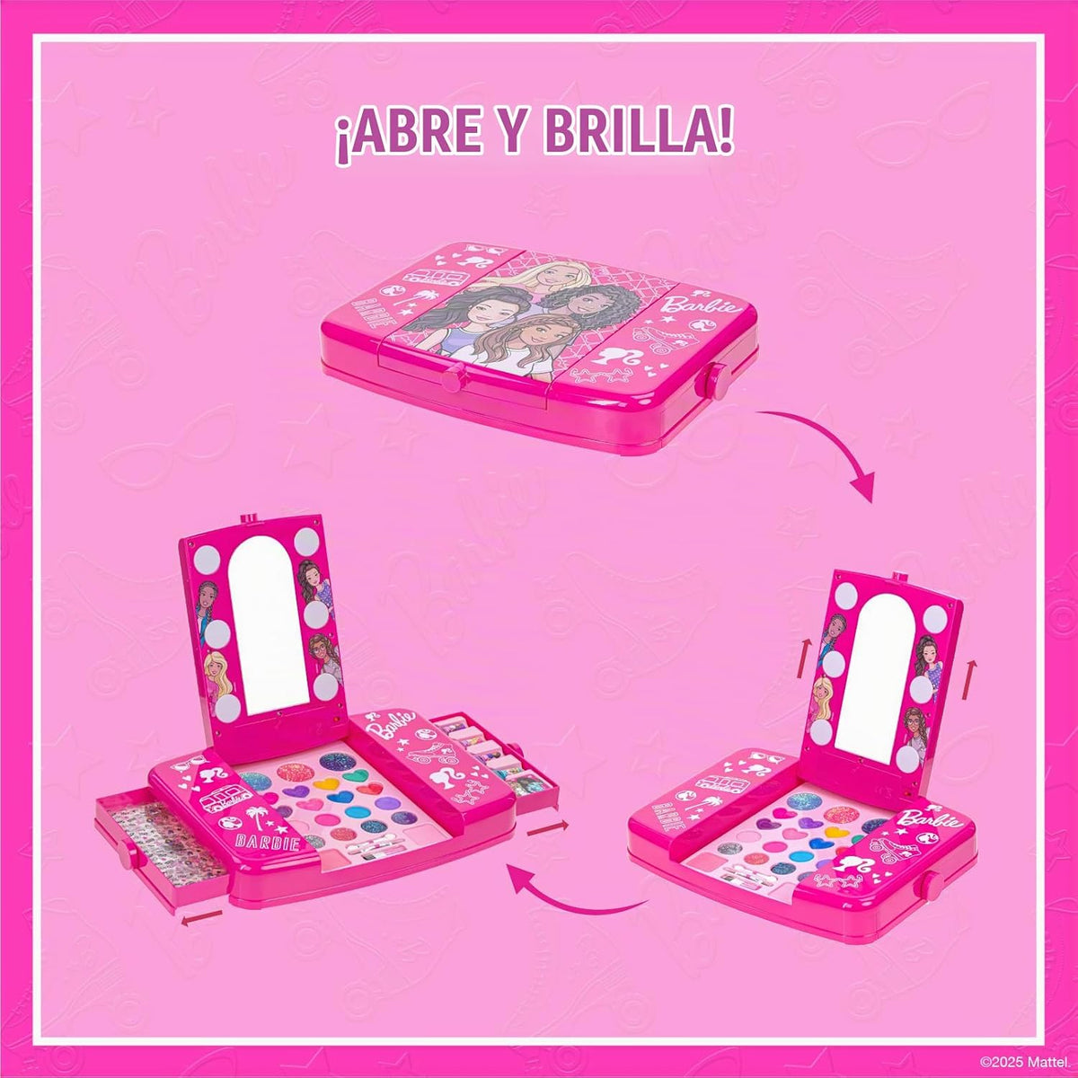 Set de belleza Barbie Beauty Vanity con espejo iluminado, incluye b...