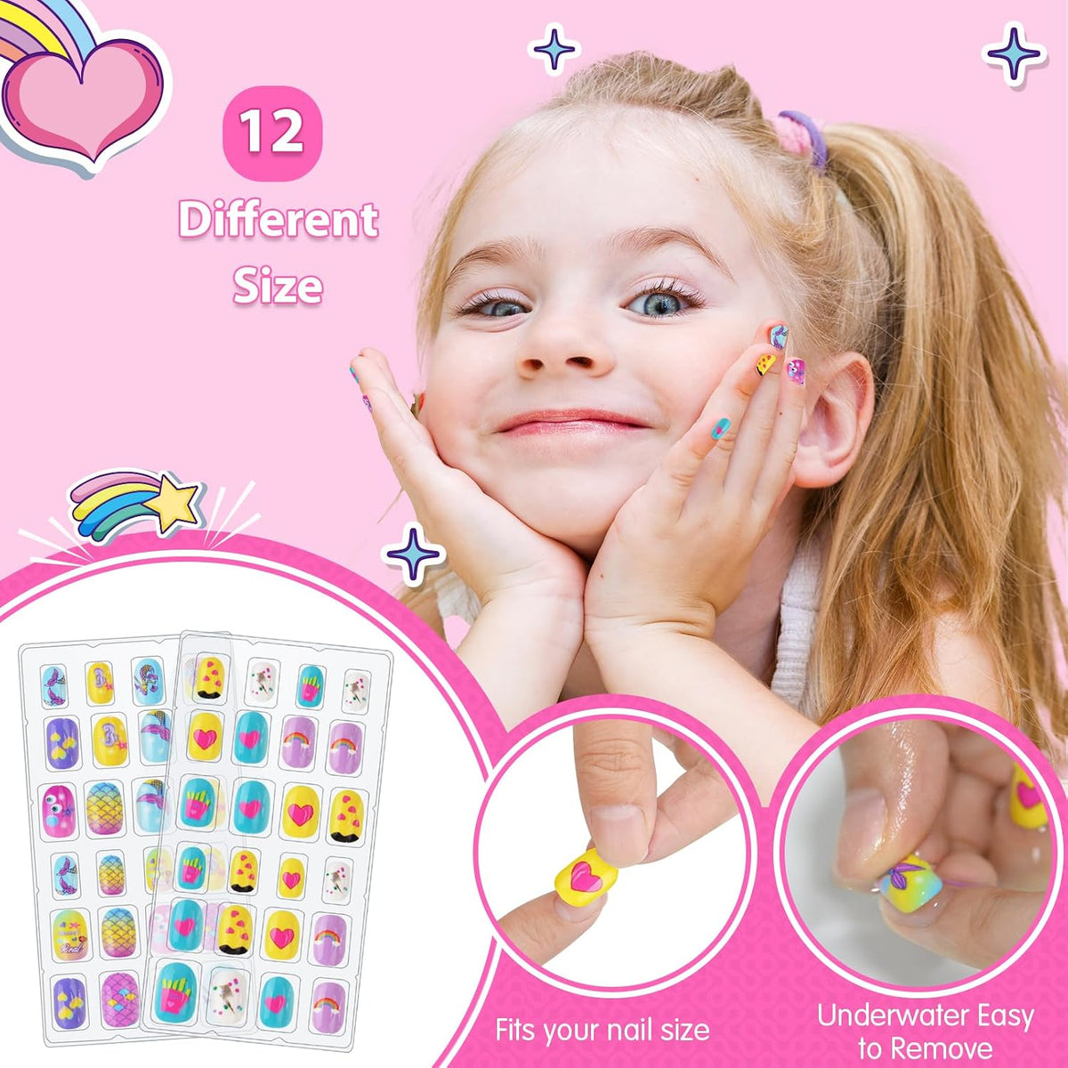 Ylovetoys Juego de esmaltes de uñas para niñas, kit de arte de uñas...