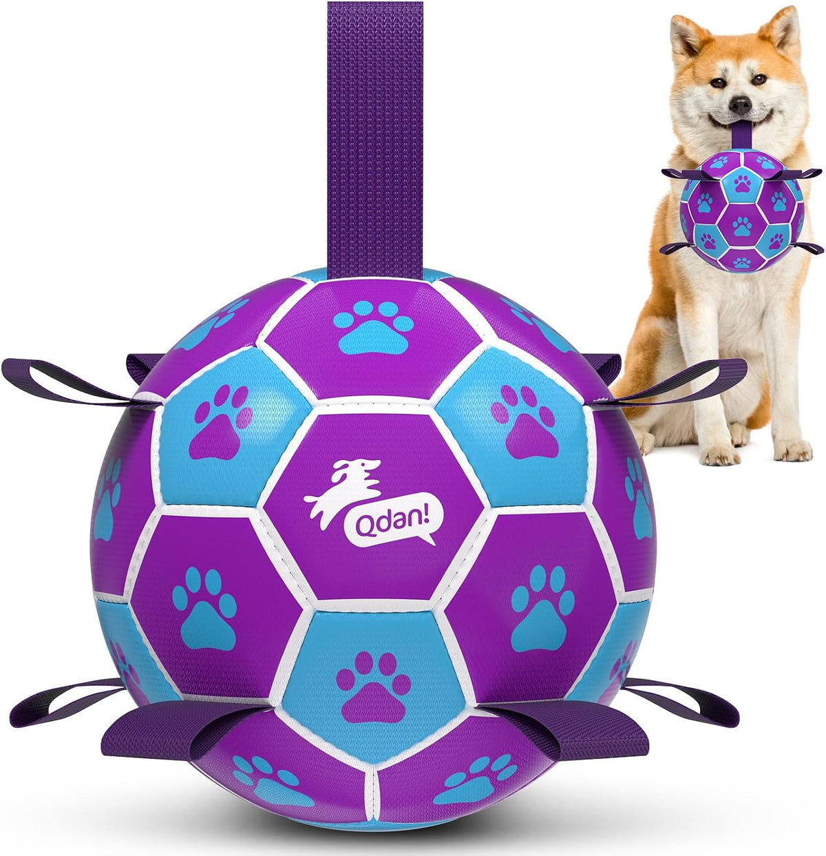 QDAN Juguetes de cuerdas para perros, pelota de fútbol con correas...