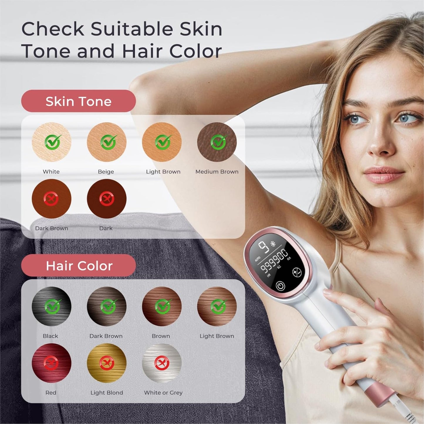 ZAIRUZ Depilación láser IPL para mujeres y hombres, depilación con...