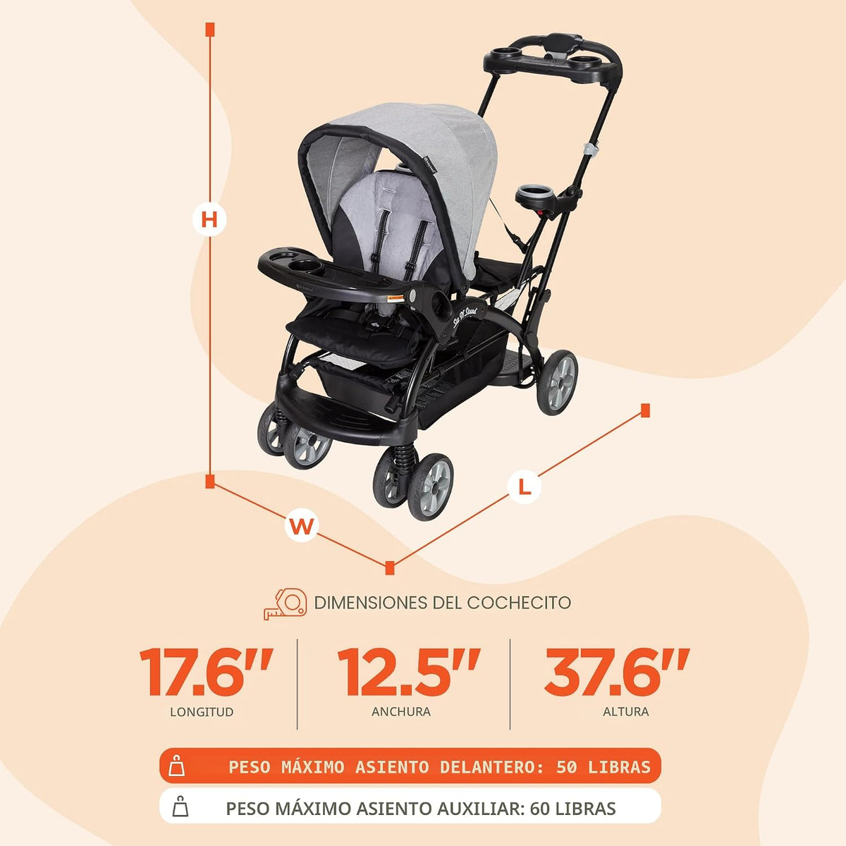 Baby Trend Sit N' Stand Ultra Cochecito, niebla matutina | Se convi...
