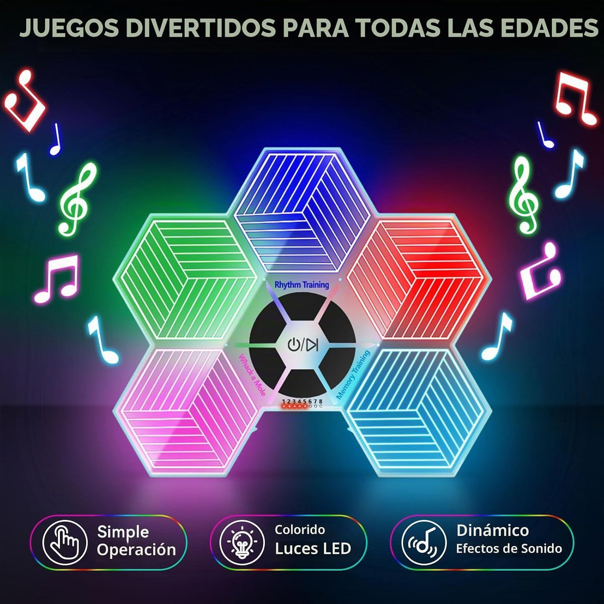 ETPlanet Juego de memoria iluminado, juguetes electrónicos de mano...