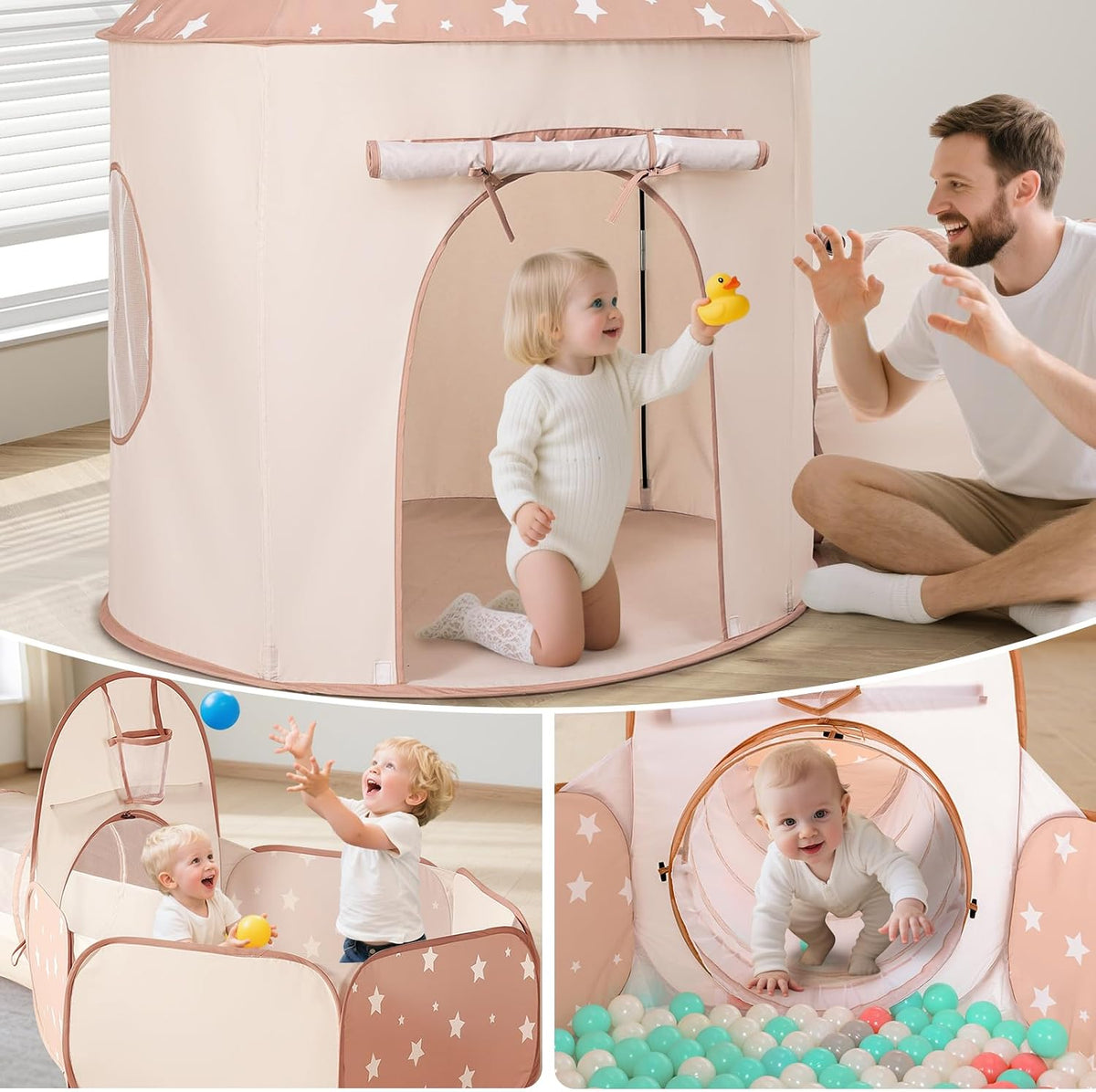 Sumbababy Tienda de campaña para niños con túnel de gateo: pozo de...