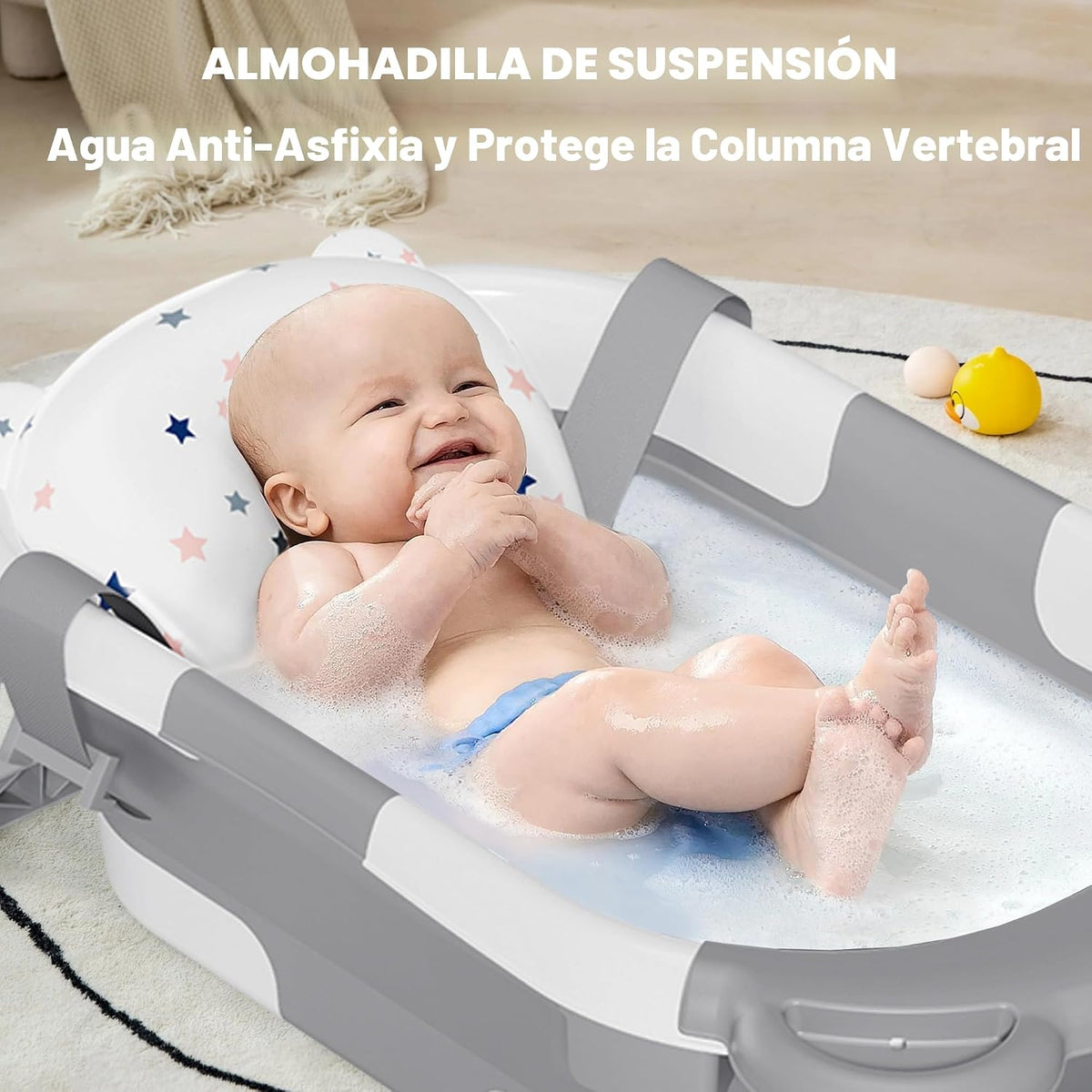 MoreFeel Bañera plegable para bebé recién nacido con termómetro y 1...