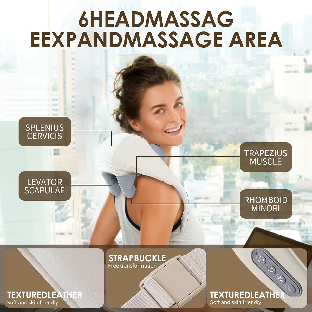 Therapexa - Masajeador de cuello y hombros, masajeador de espalda p...